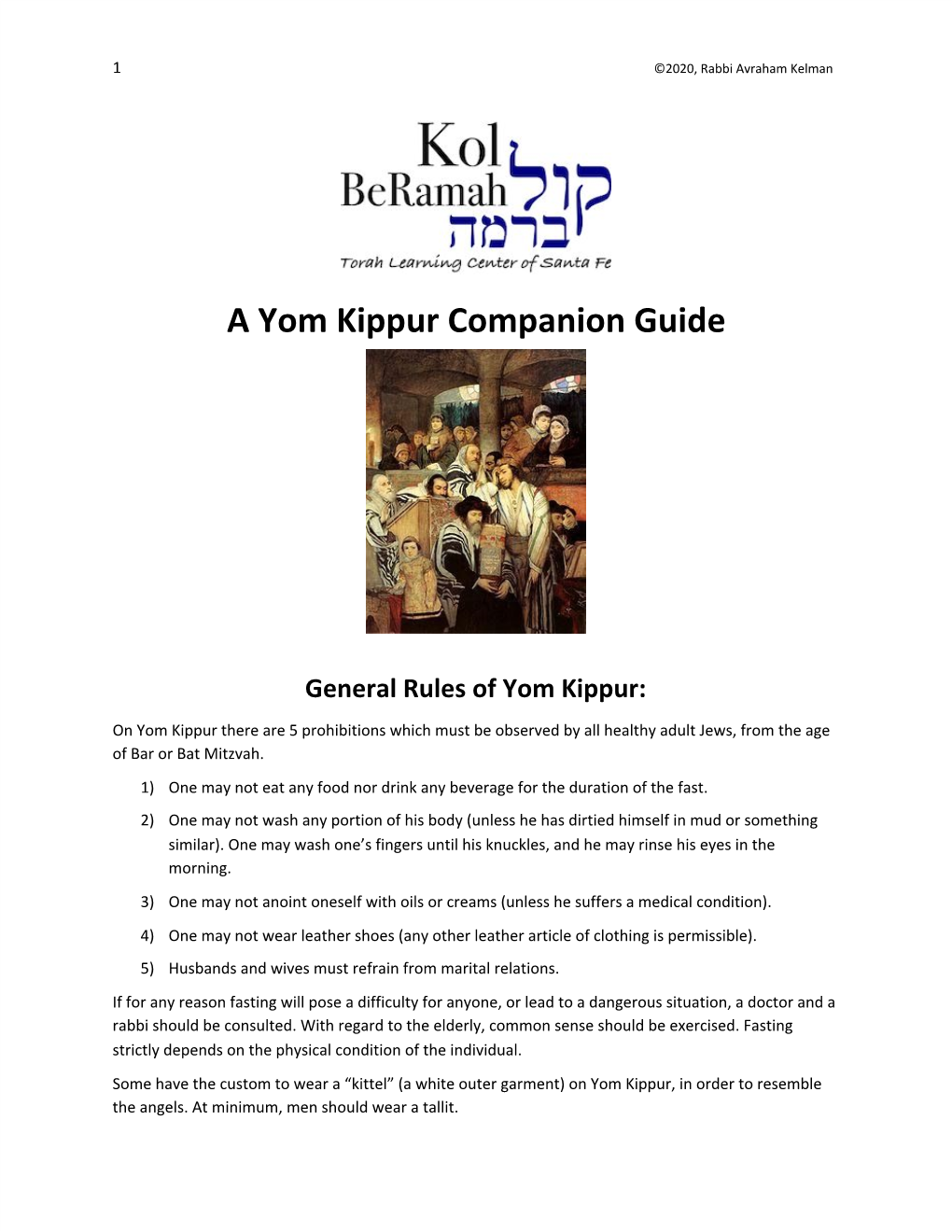 A Yom Kippur Companion Guide