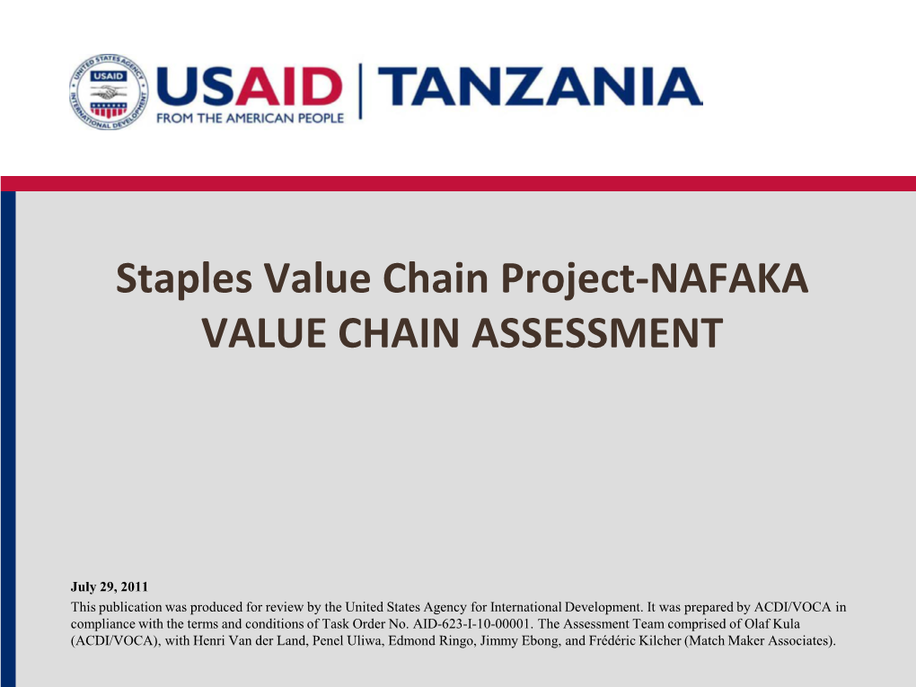 Staples Value Chain Project-NAFAKA VALUE CHAIN ASSESSMENT