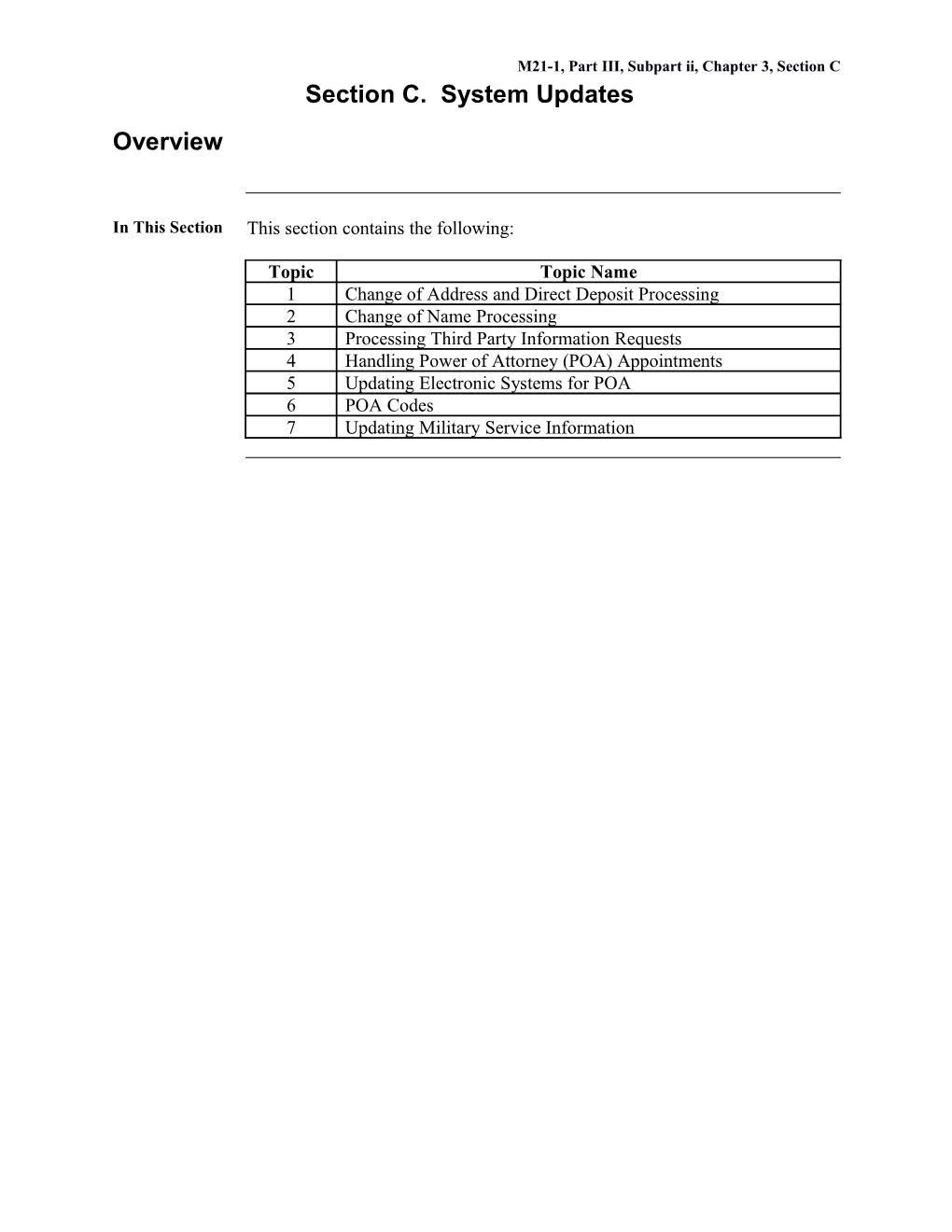 M21-1, Part III, Subpart Ii, Chapter 3, Section C