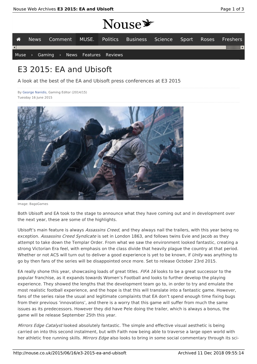 E3 2015: EA and Ubisoft | Nouse