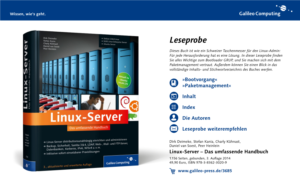 Linux-Server – Das Umfassende Handbuch 1.156 Seiten, Gebunden, 3