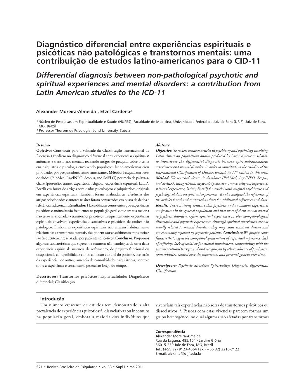 Differential Diagnosis Between Non-Pathological Psychotic and Spiritual Experiences and Mental Disorders: a Contribution from Latin American Studies to the ICD-11