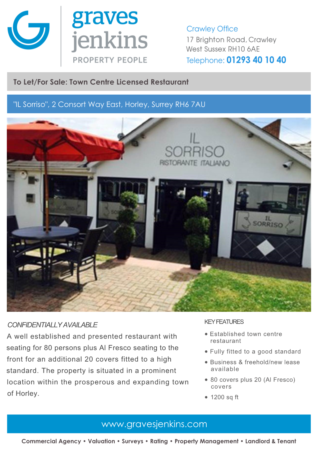 To Let/For Sale: Town Centre Licensed Restaurant