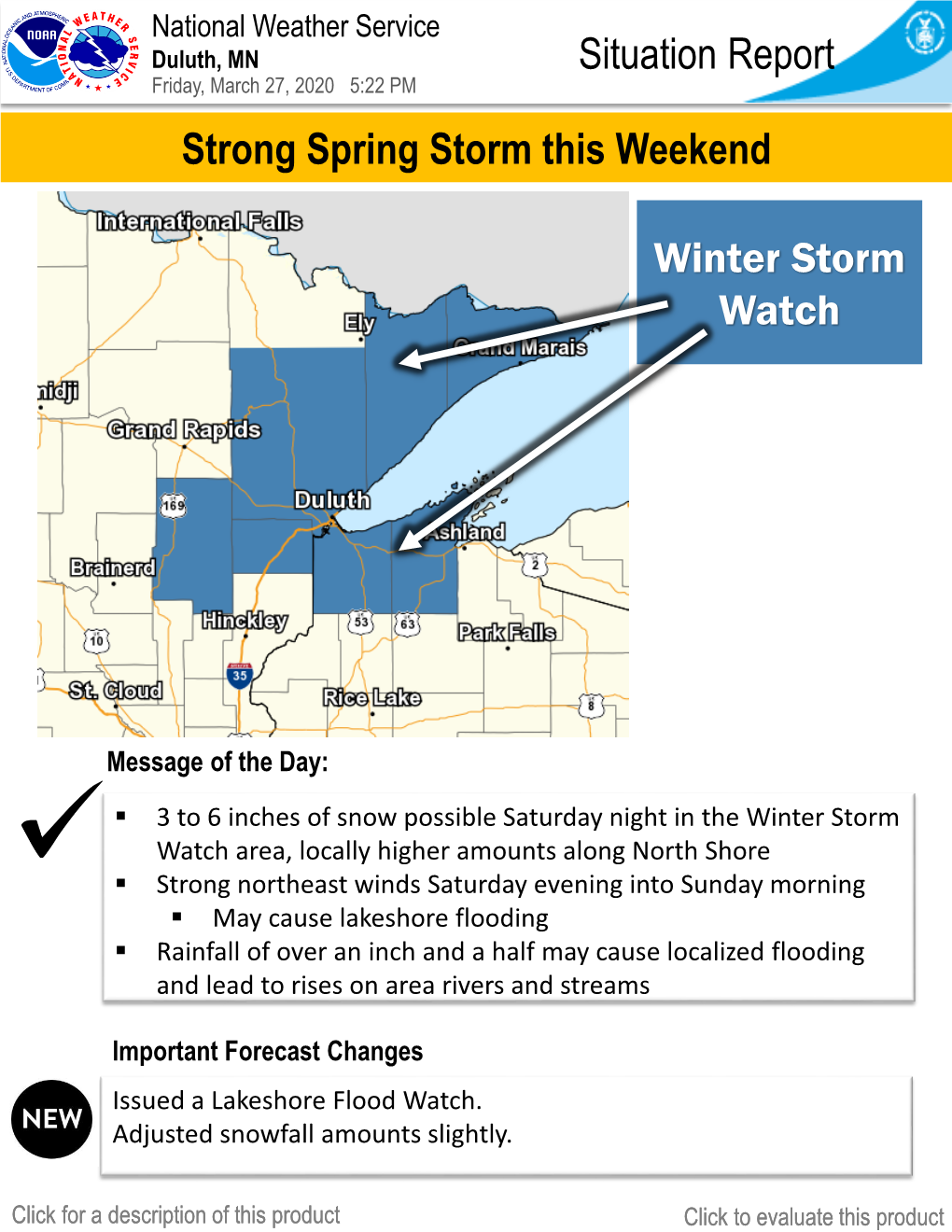 Situation Report Winter Storm Watch Strong Spring Storm This Weekend