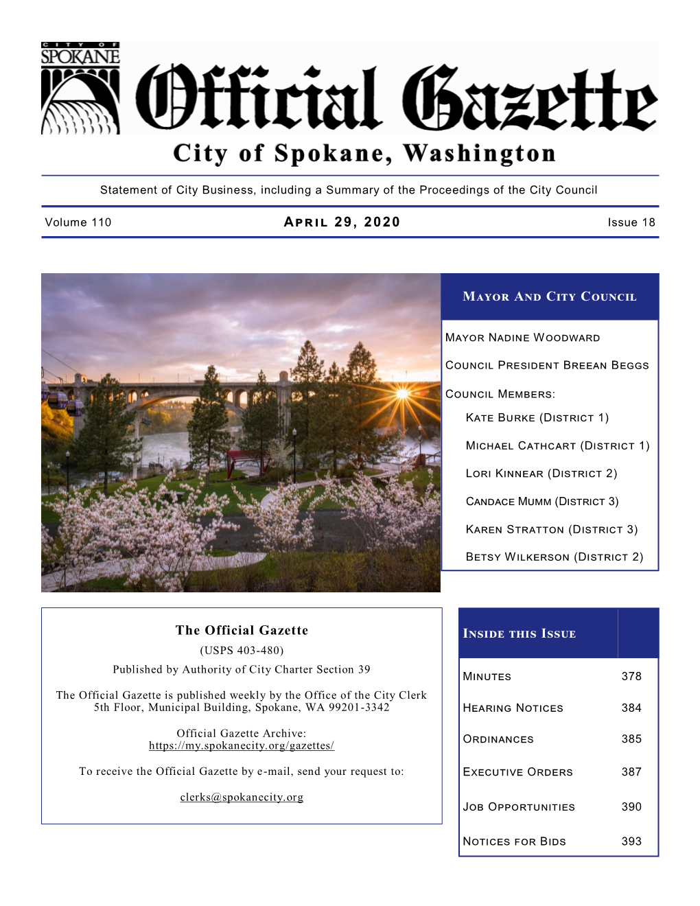 Official Gazette April 29 2020