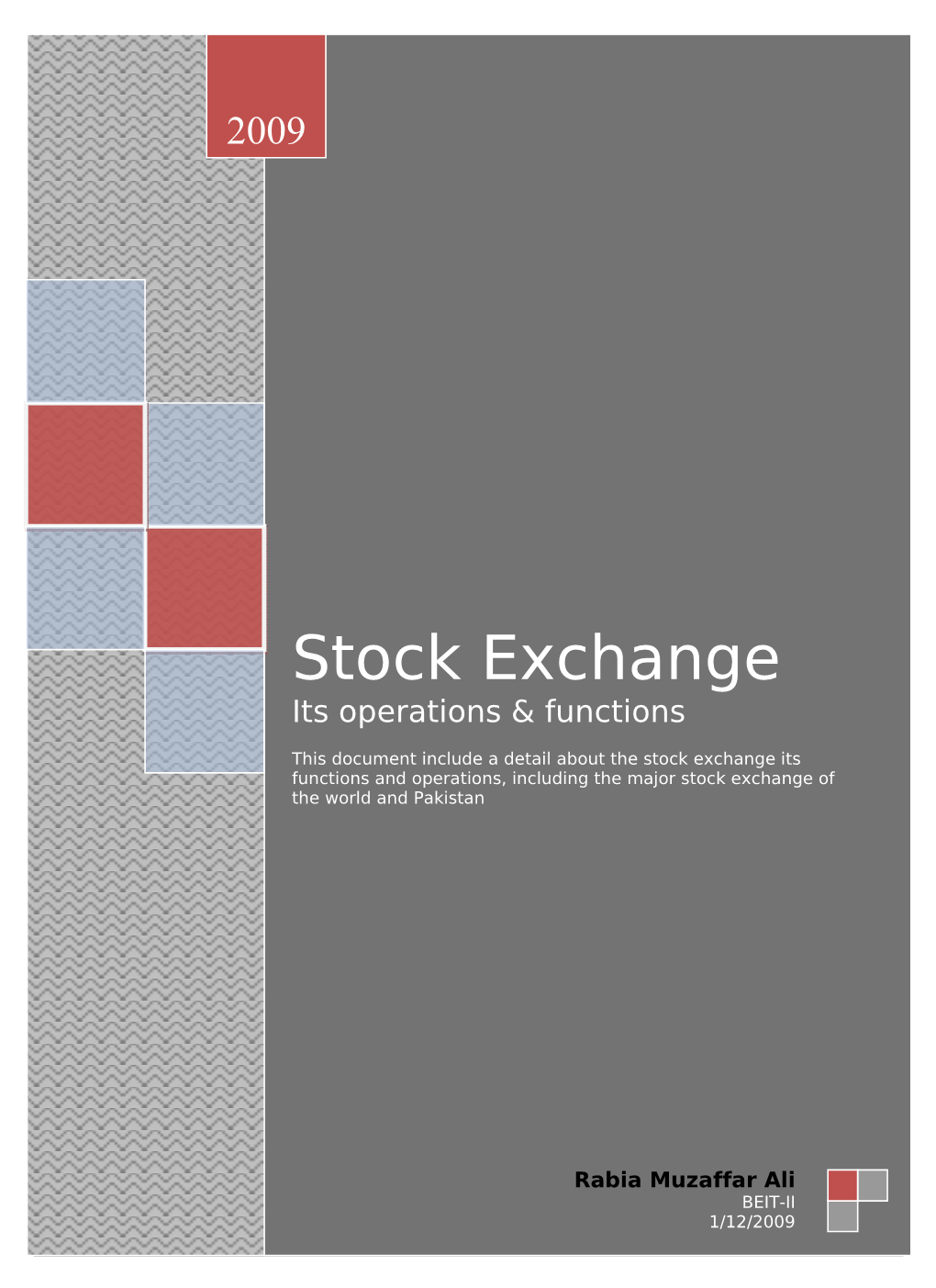 Stock Exchange Its Operations & Functions