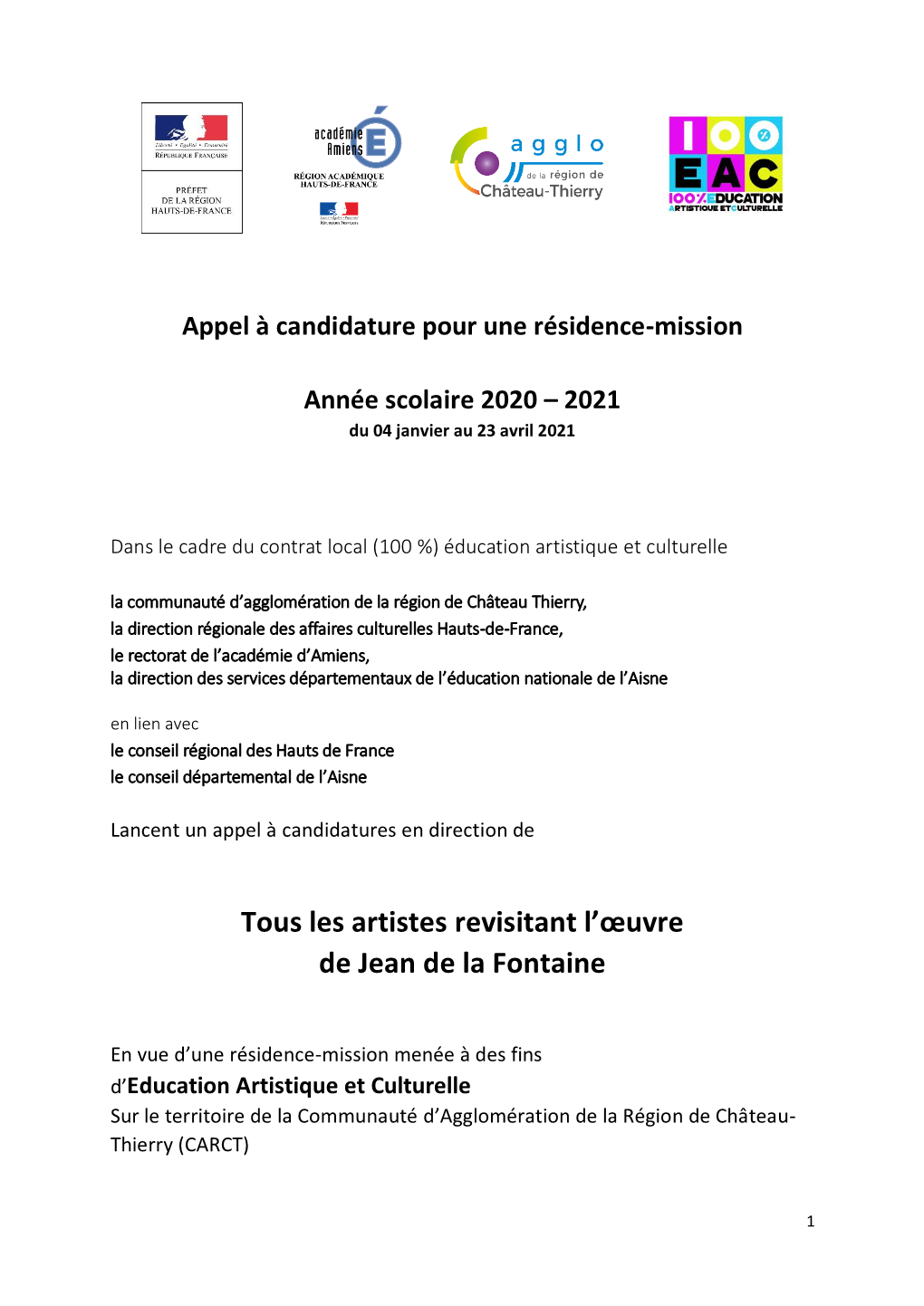 Ok Appel À Candidature Résidence-Mission La Fontaine.Pdf