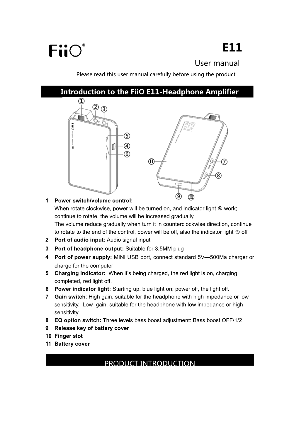 Introduction to the Fiio E11-Headphone Amplifier