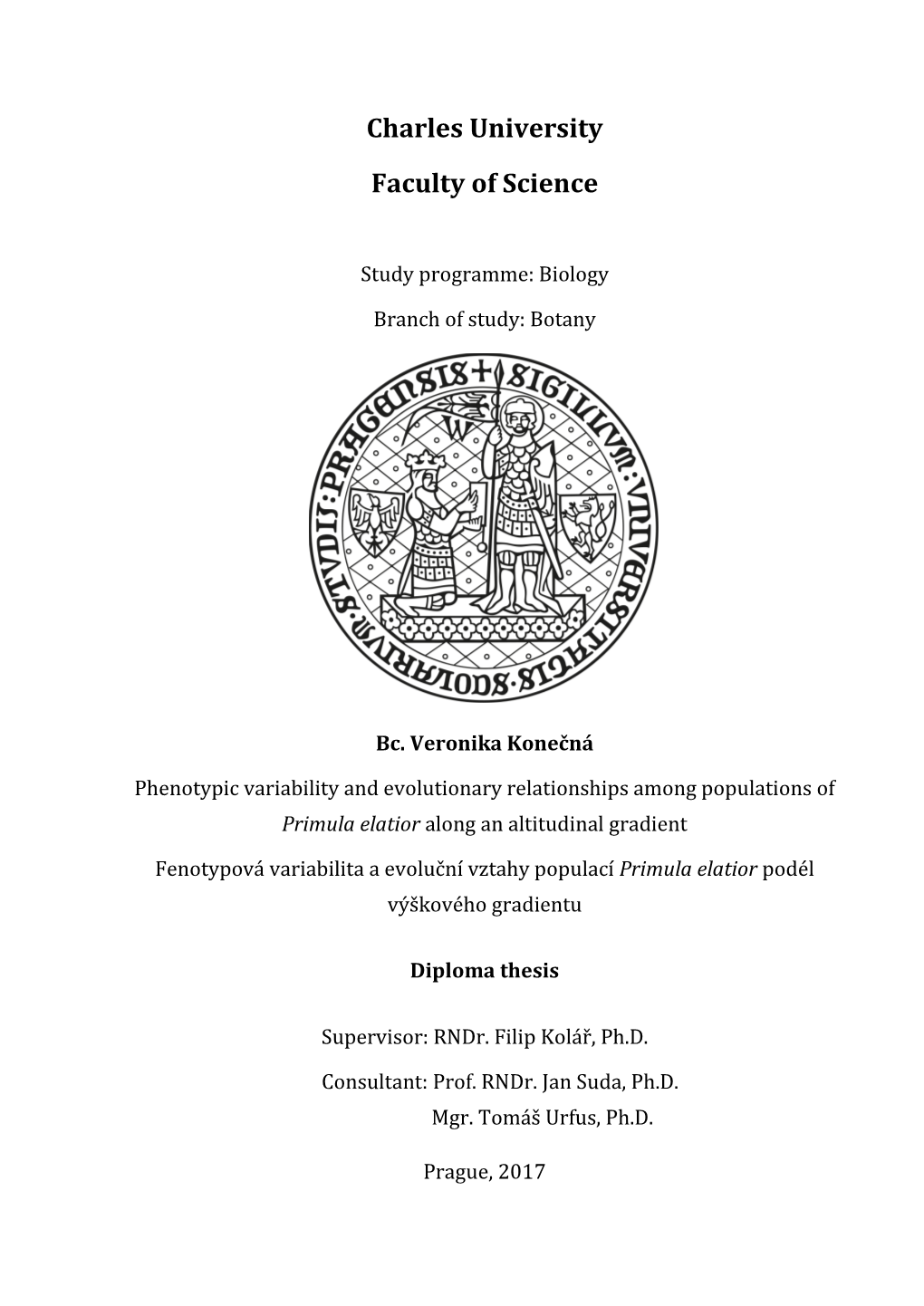 Charles University Faculty of Science