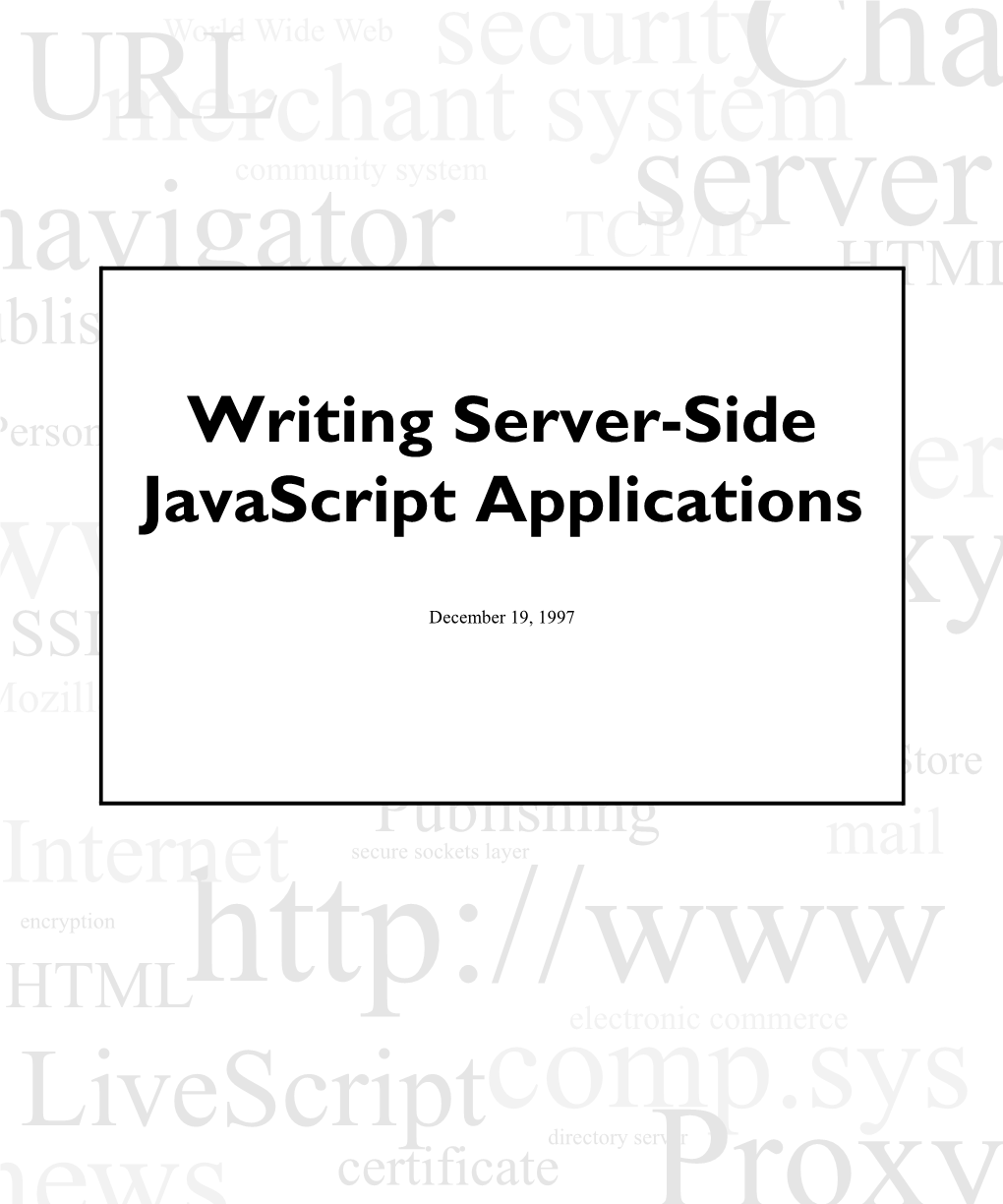 Server-Side Javascript