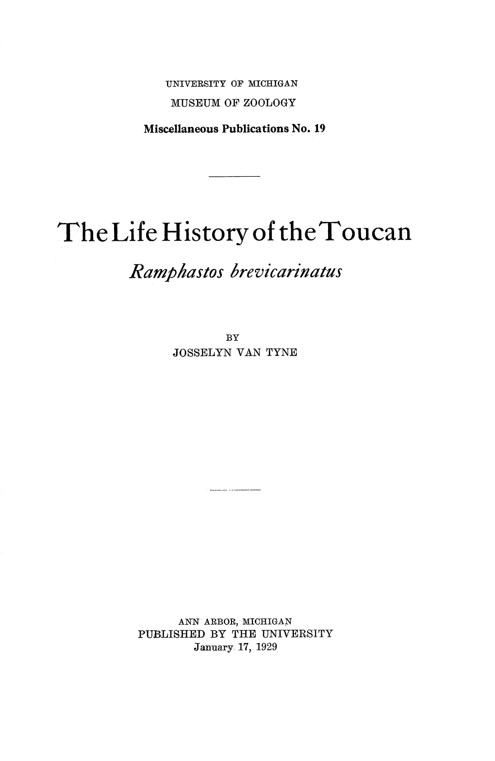 Thelife History of Thetoucan