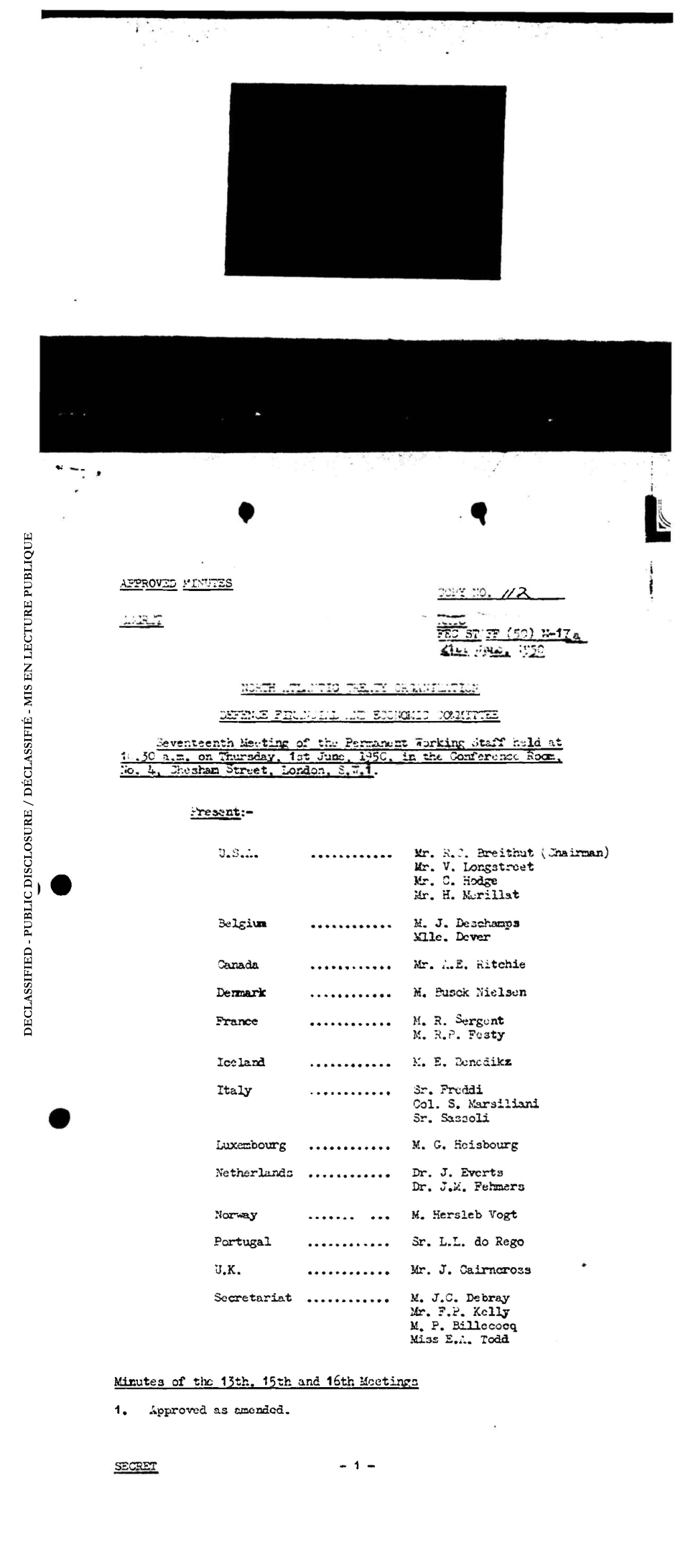 View of the Results of the North Atlantic Council Meeting of May 15Th - 17Th Ir