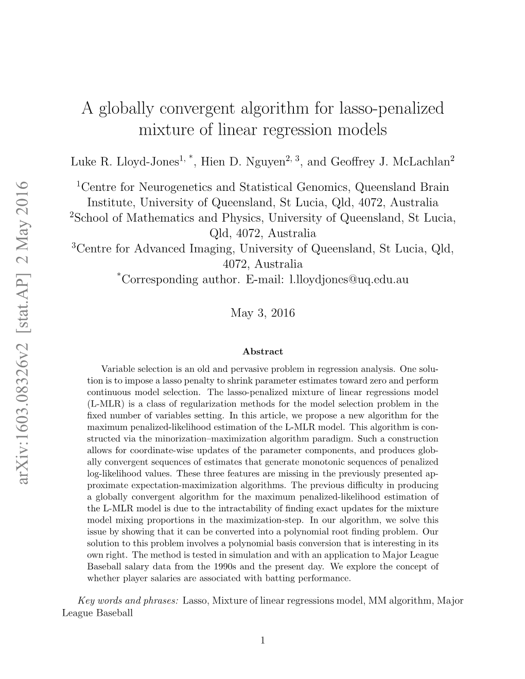 A Globally Convergent Algorithm for Lasso-Penalized Mixture of Linear Regression Models