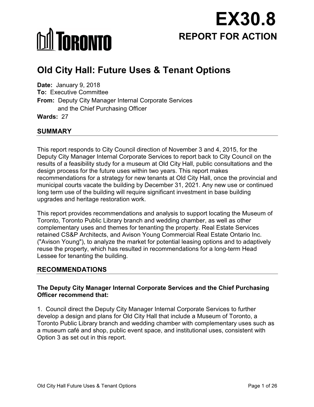 Old City Hall: Future Uses & Tenant Options