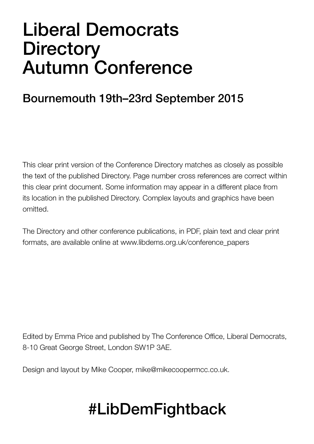 Liberal Democrats Directory Autumn Conference