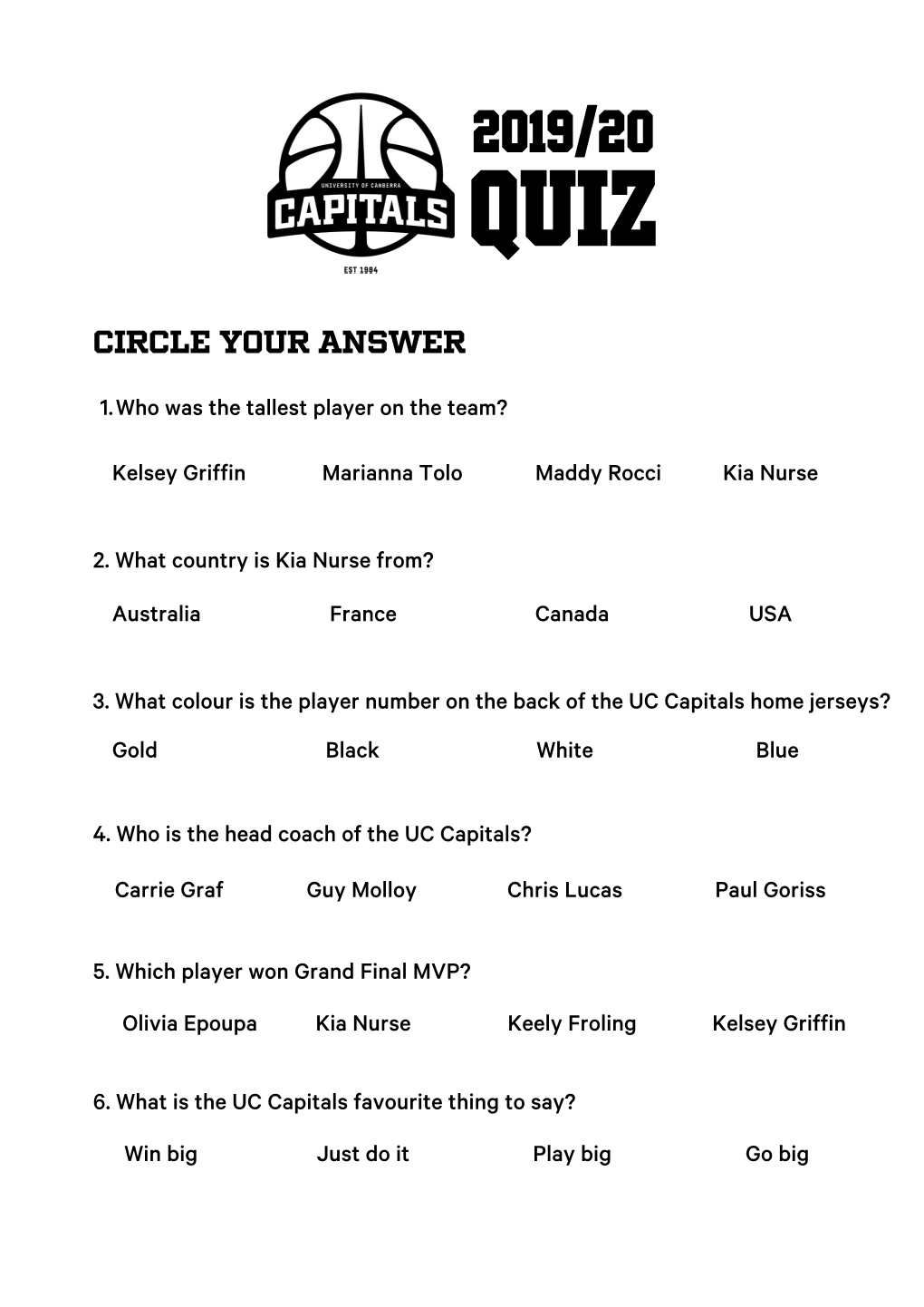 UC Capitals 19-20 Quiz