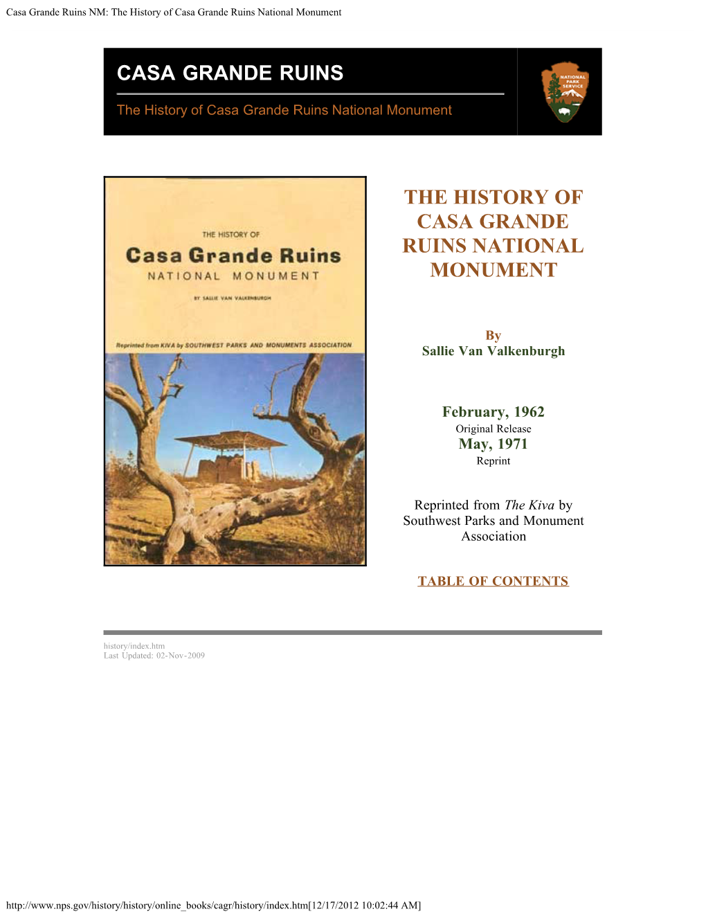 The History of Casa Grande Ruins National Monument