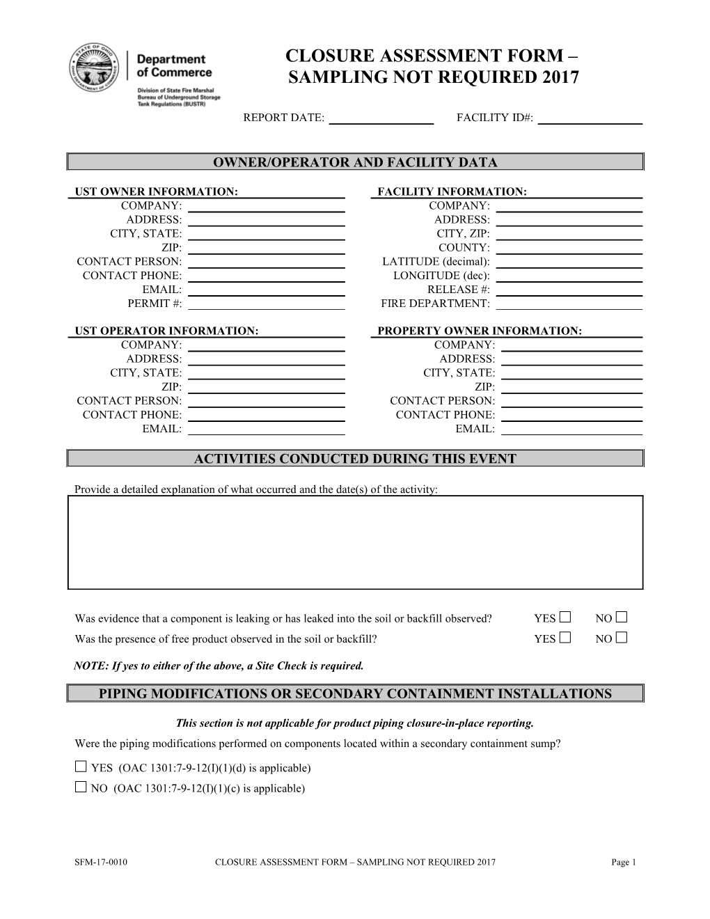 2005 BUSTR Closure Form