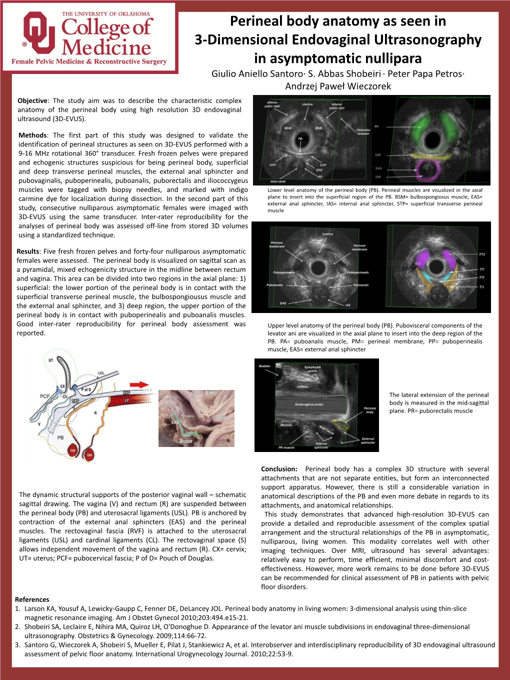 Perineal Body Anatomy As Seen in 3-Dimensional Endovaginal Ultrasonography in Asymptomatic Nullipara Giulio Aniello Santoro∙ S