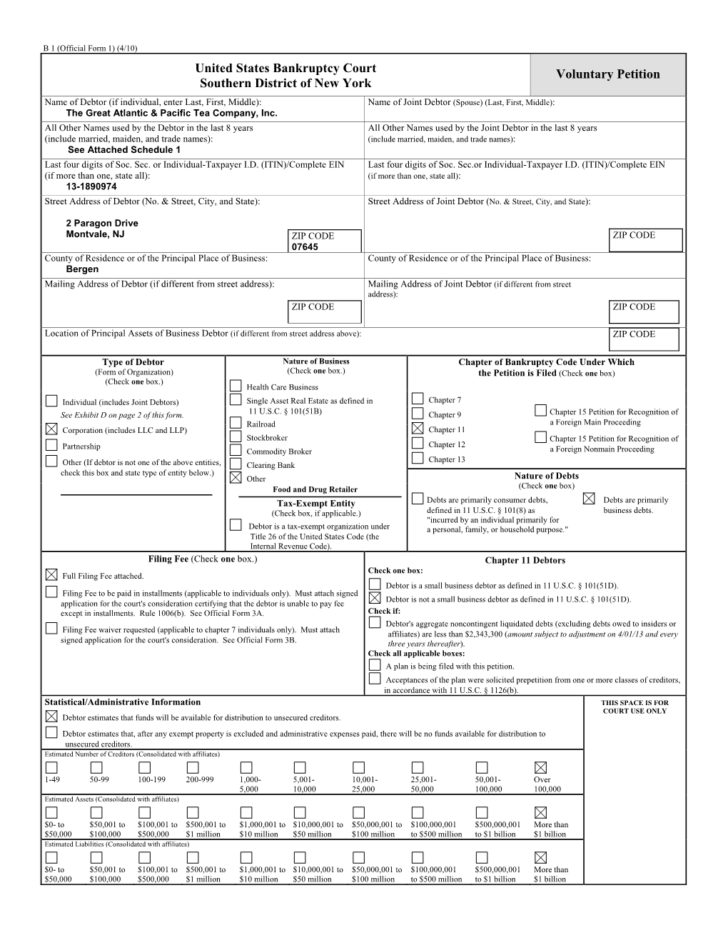 United States Bankruptcy Court Southern District of New York