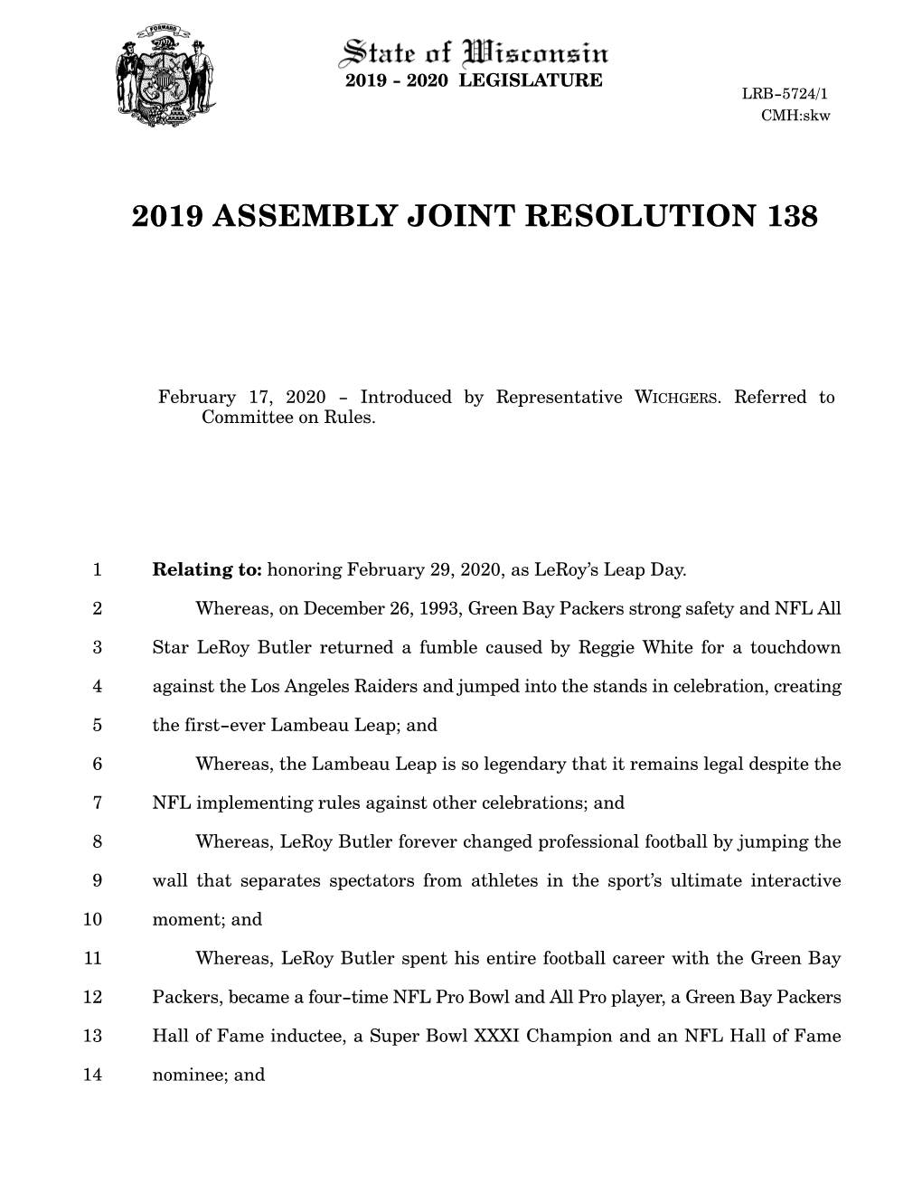 2019 Assembly Joint Resolution 138