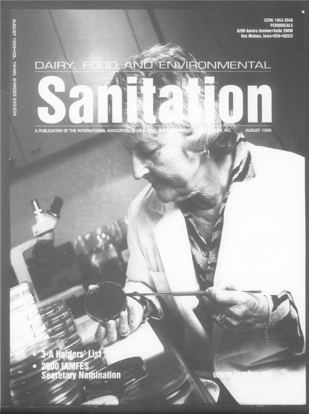 Dairy, Food and Environmental Sanitation 1999-08: Vol 19 Iss 8