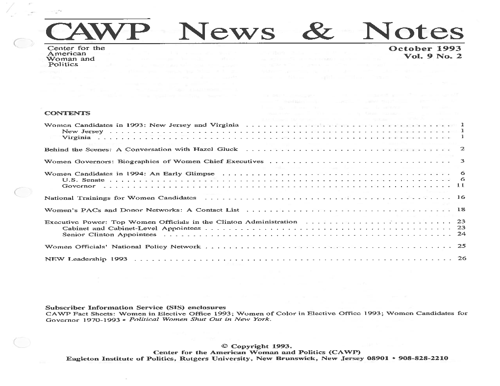CAWP News & Notes
