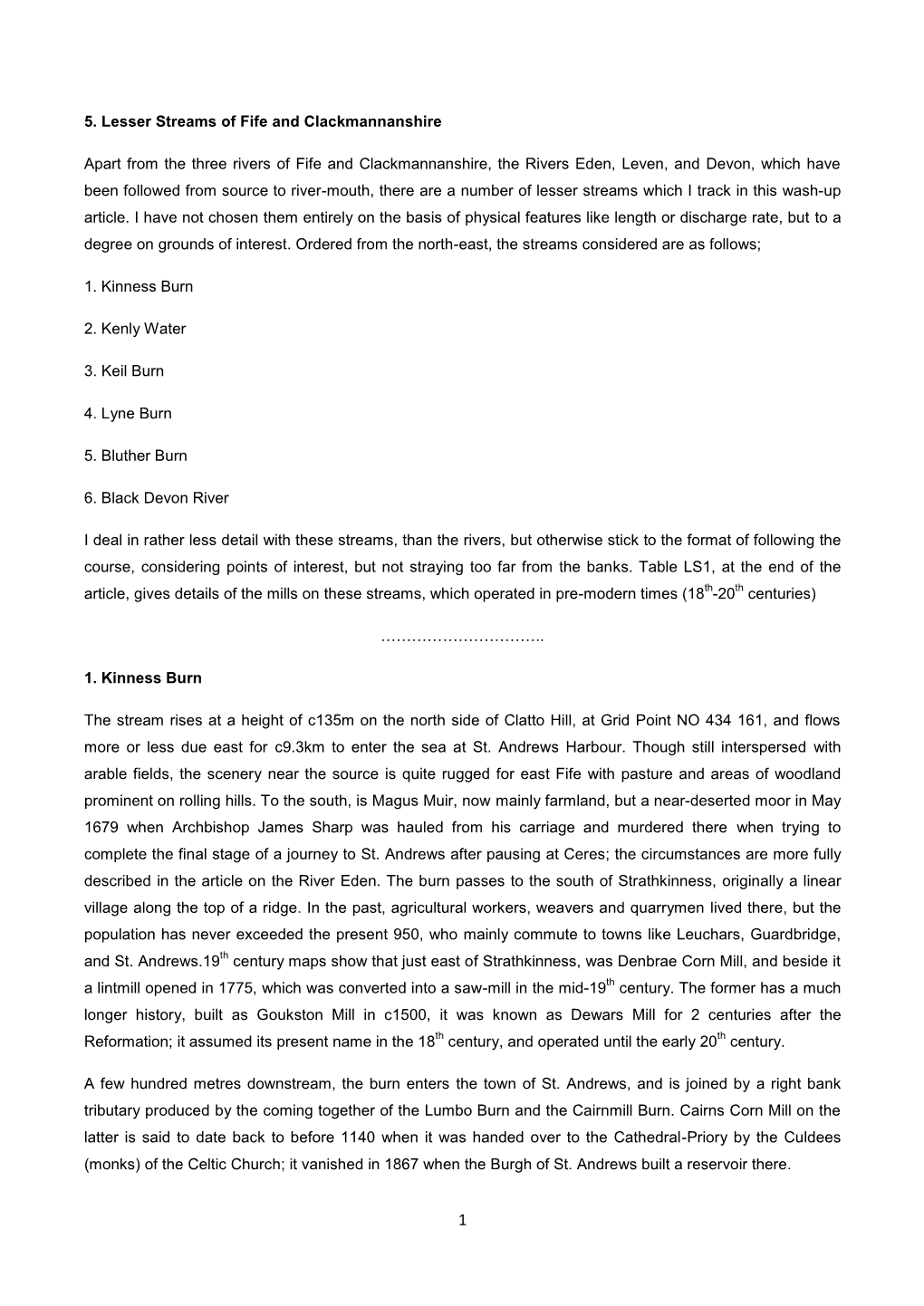 5. Lesser Streams of Fife & Clackmannanshire