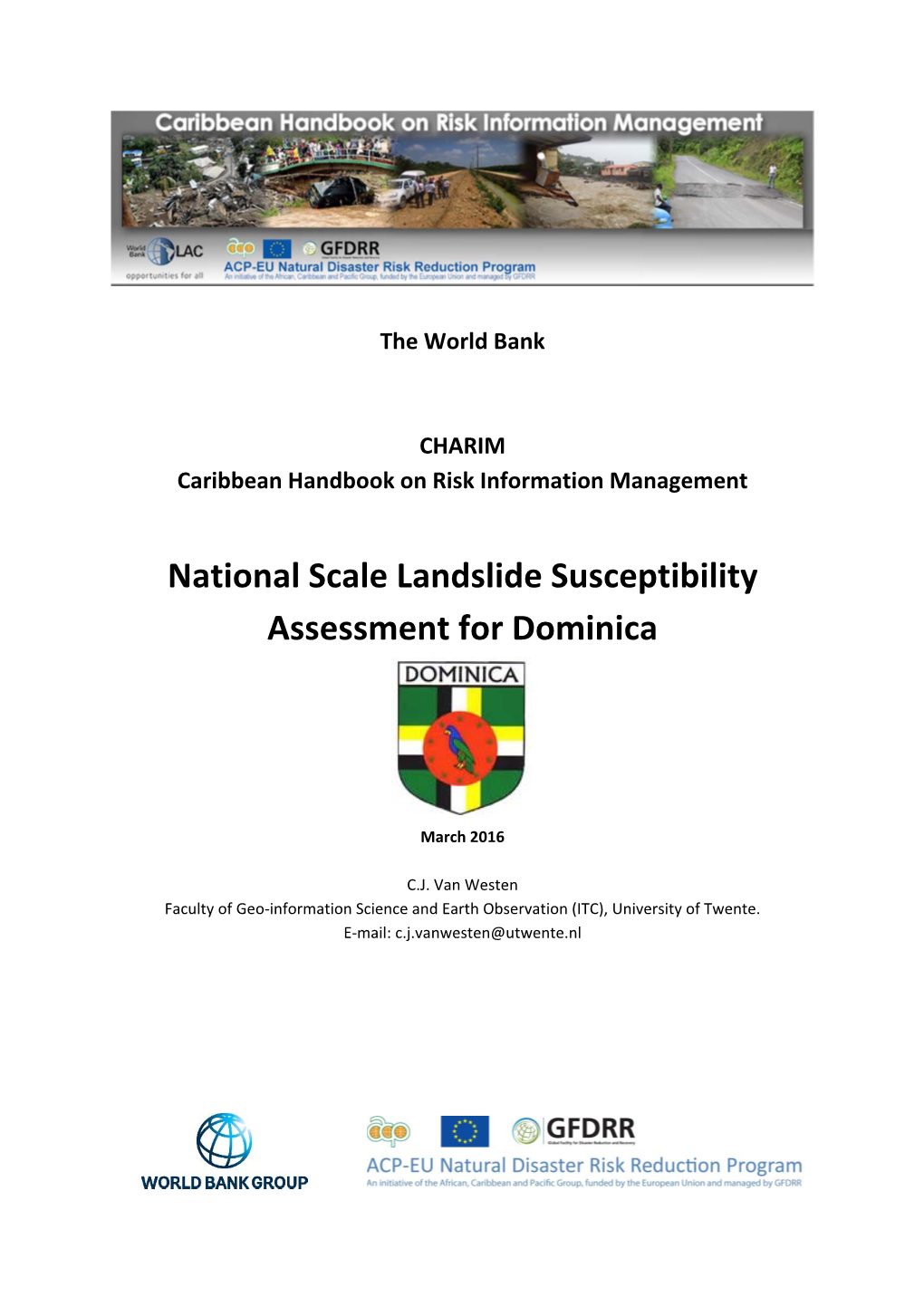 National Scale Landslide Susceptibility Assessment for Dominica