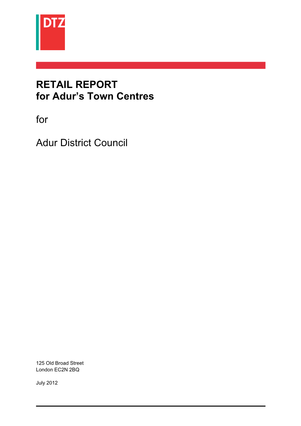 RETAIL REPORT for Adur's Town Centres for Adur District Council