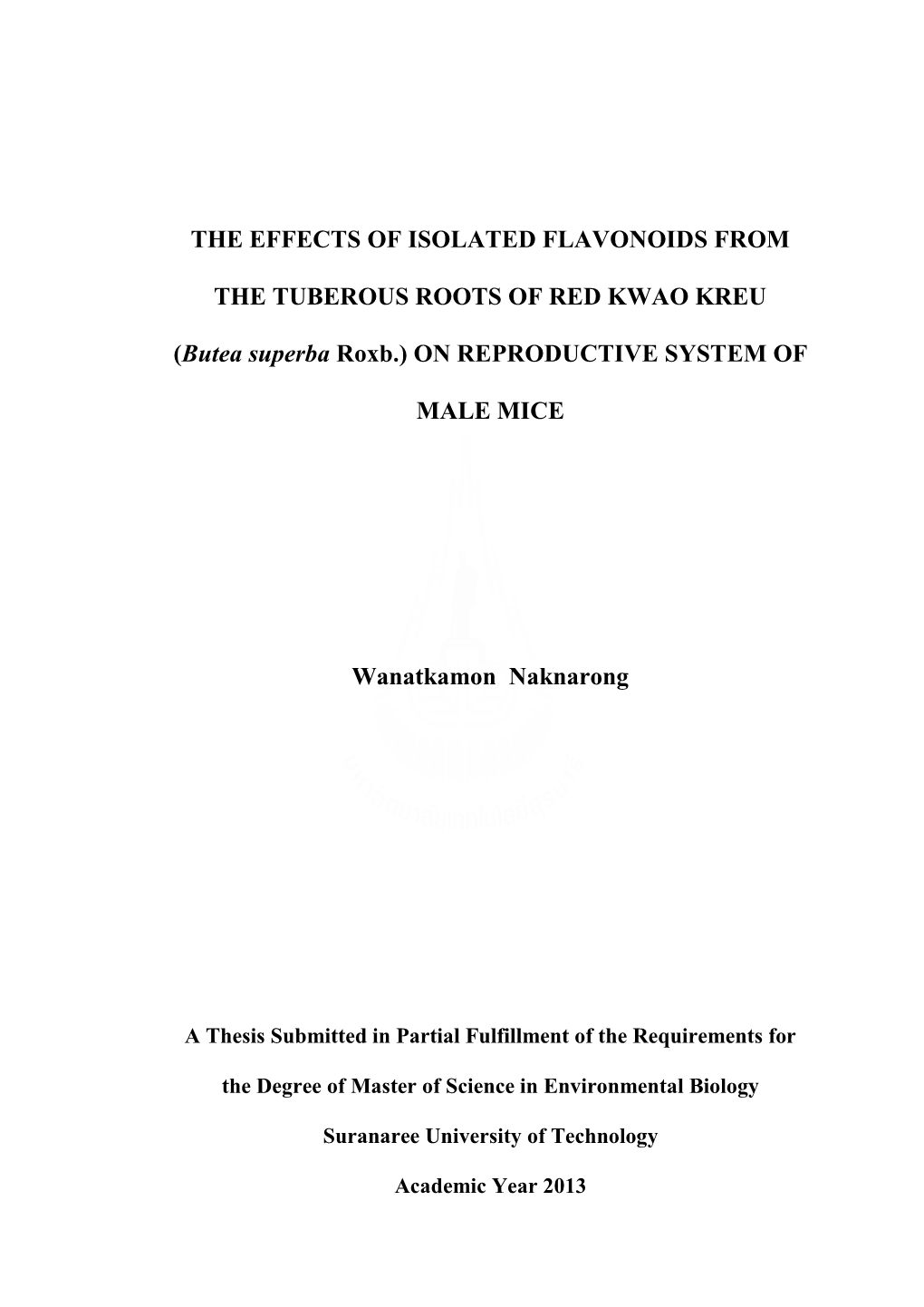 The Effects of Isolated Flavonoids From