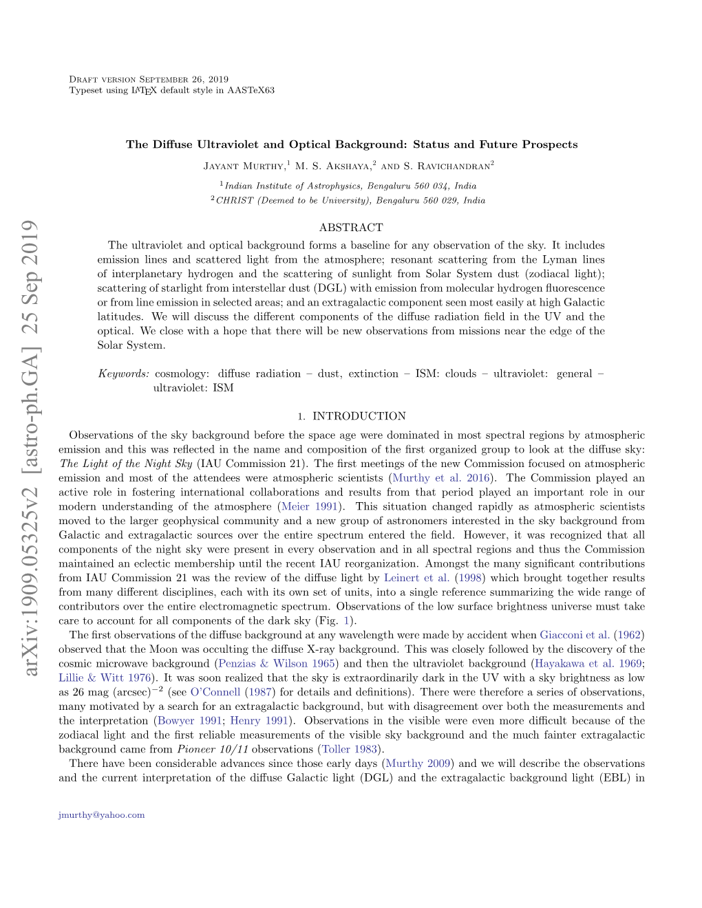 The Diffuse Ultraviolet and Optical Background: Status and Future