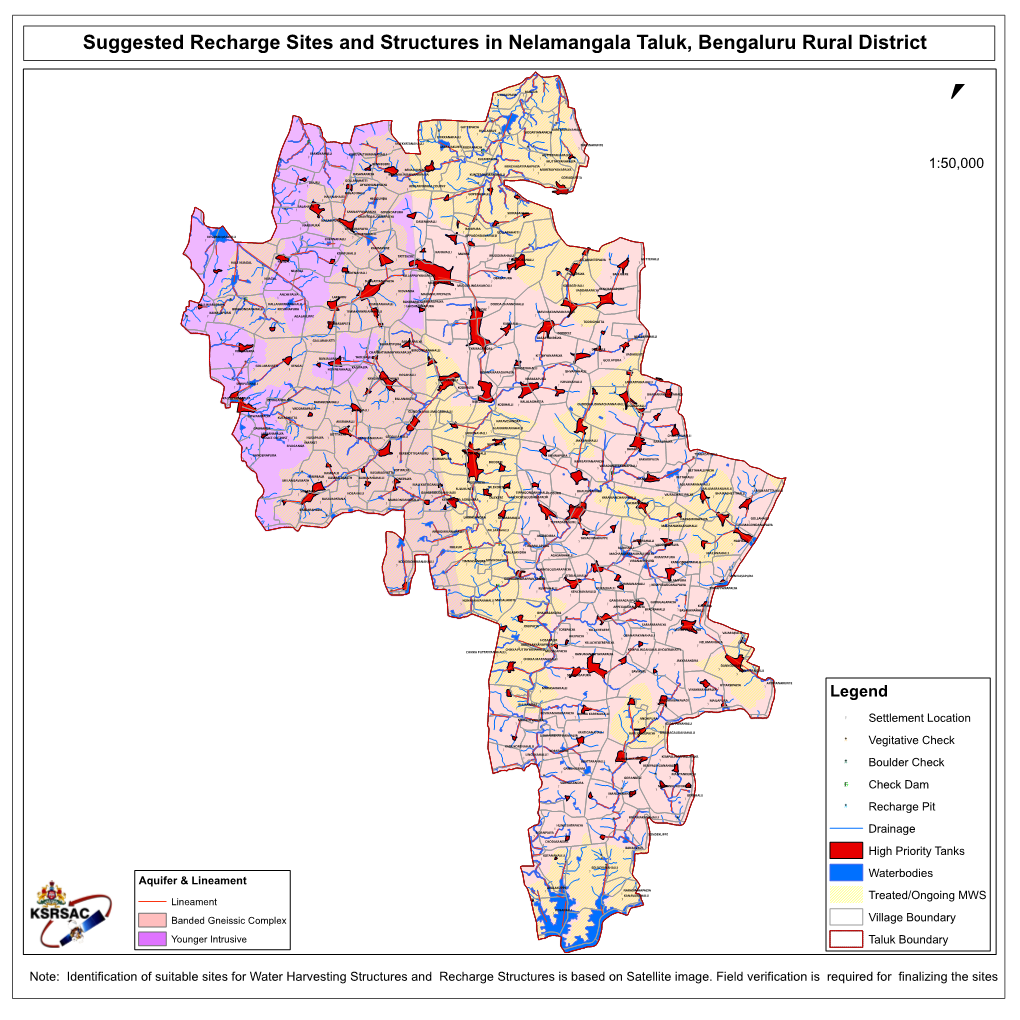 Suggested Recharge Sites and Structures in Nelamangala Taluk, Bengaluru Rural District