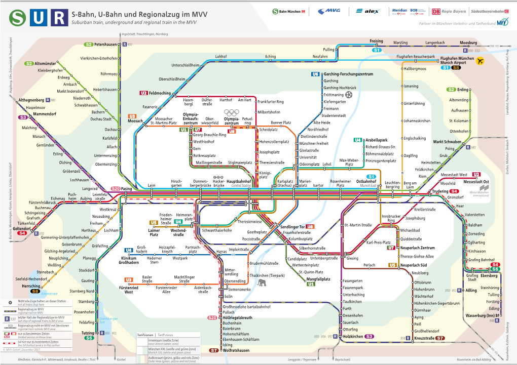 S-Bahn, U-Bahn Und Regionalzug Im MVV Suburban Train, Underground and Regional Train in the MVV Partner Im Münchner Verkehrs- Und Tarifverbund