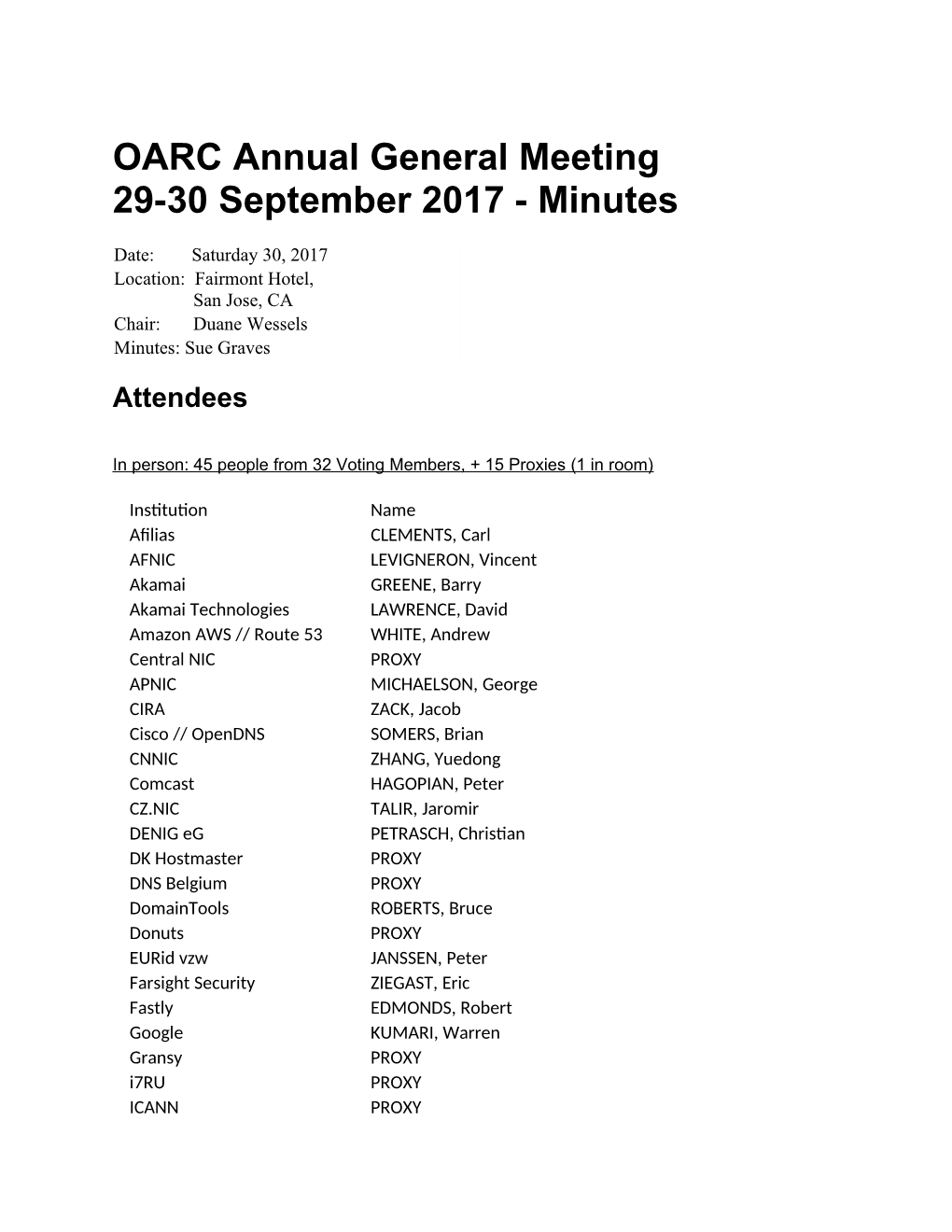 OARC 2017 AGM Minutes