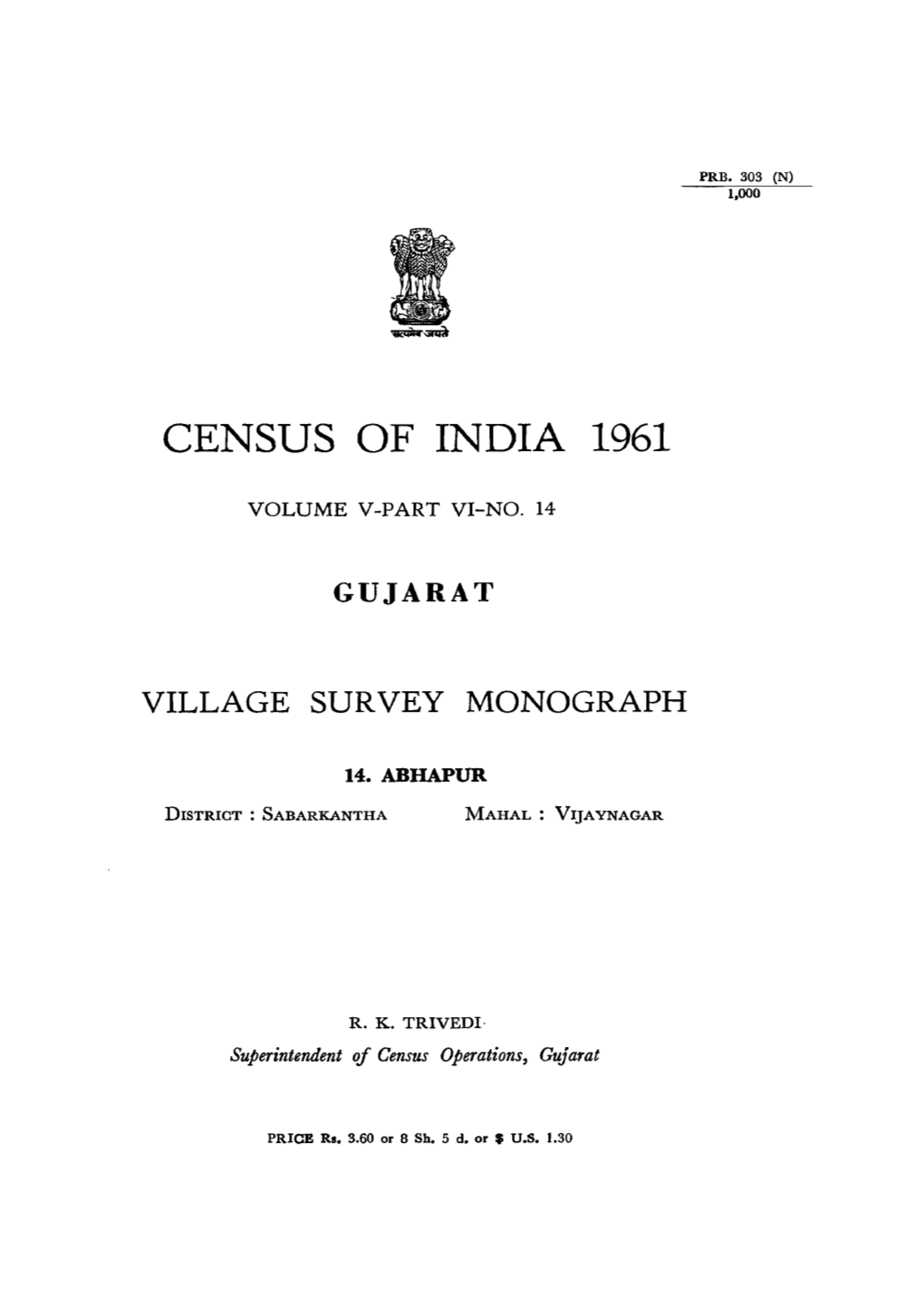 Village Survey Monograph, 14 Abhapur, Part VI, Vol-V