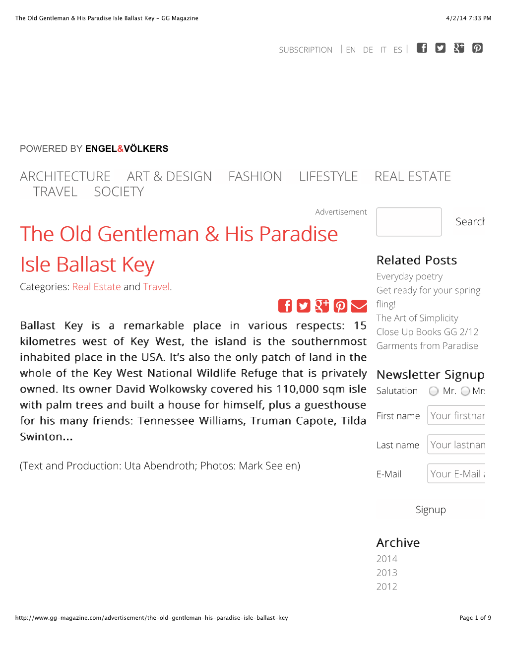 The Old Gentleman & His Paradise Isle Ballast