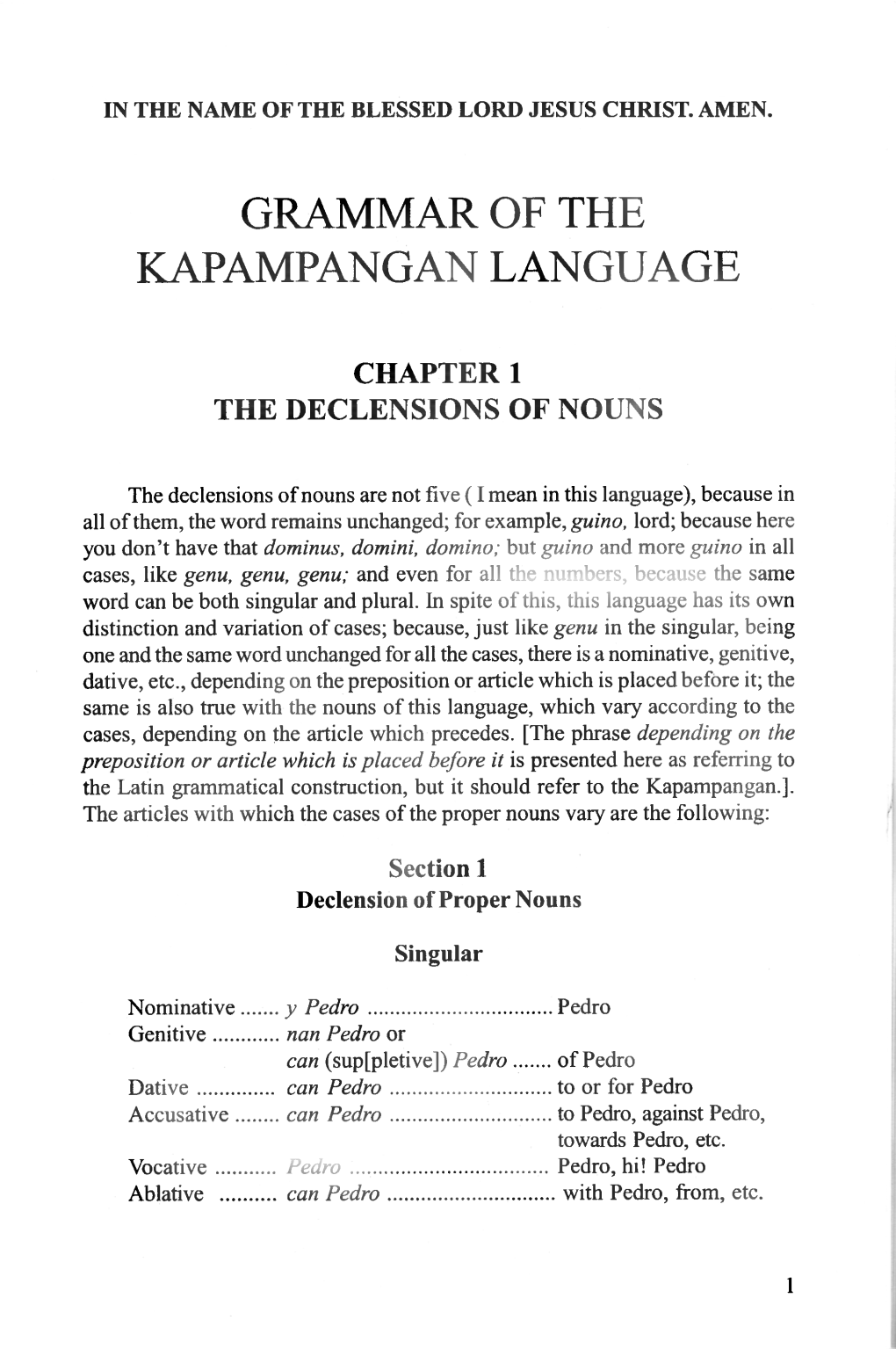 Grammar of the Kapampangan Language