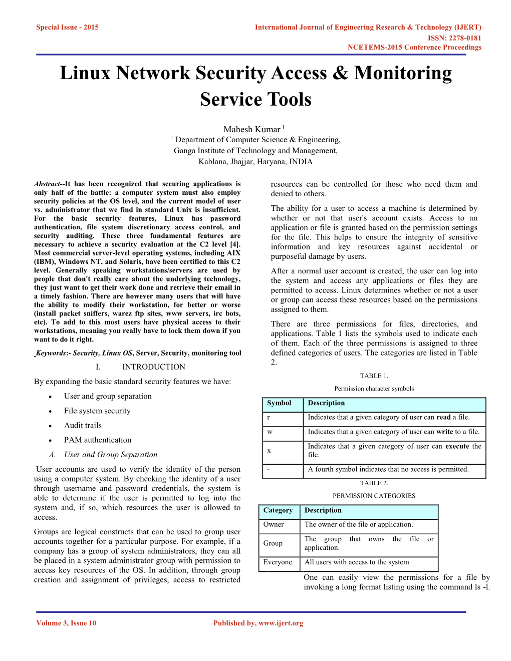 Linux Network Security Access & Monitoring Service Tools