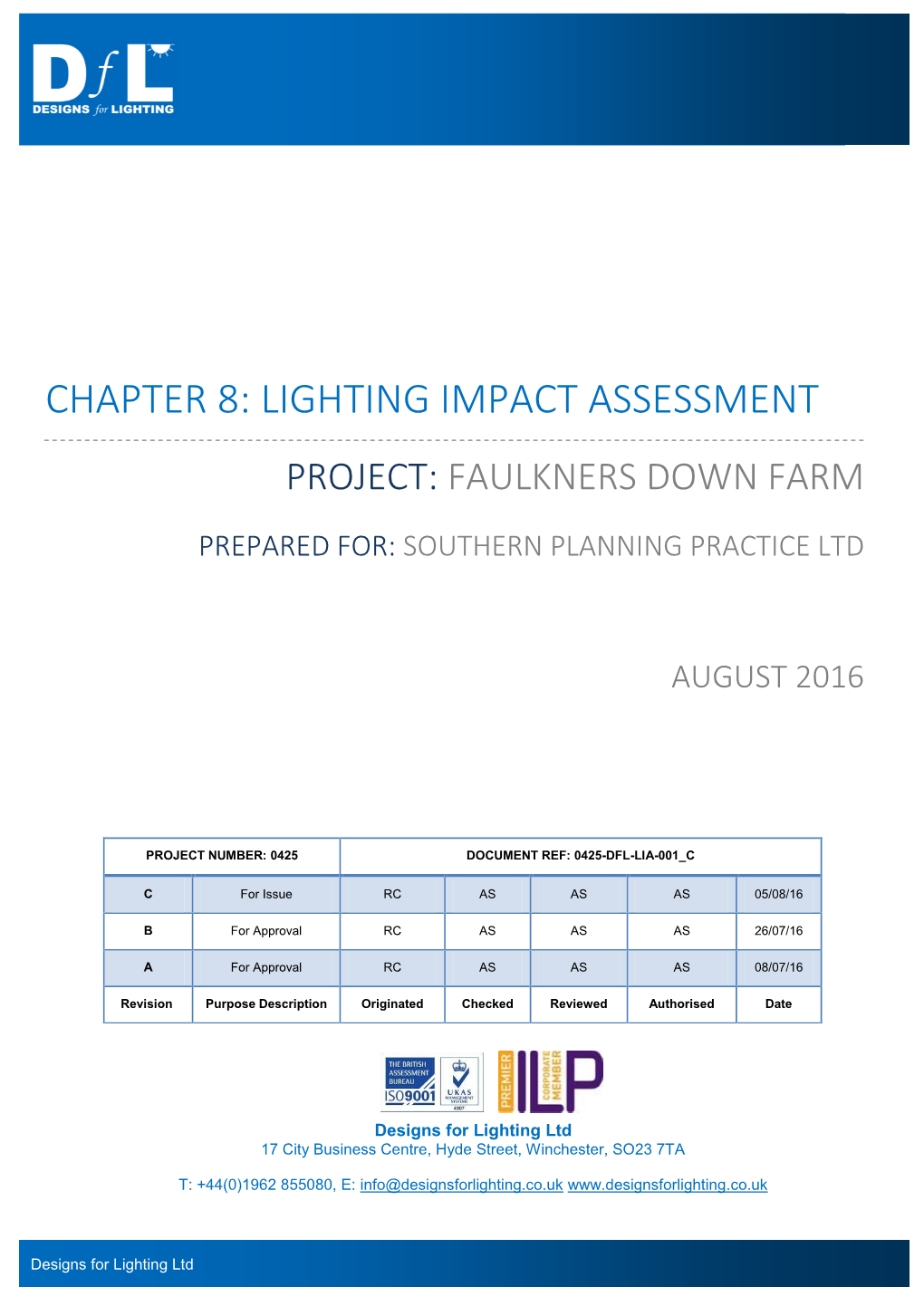 Chapter 8: Lighting Impact Assessment