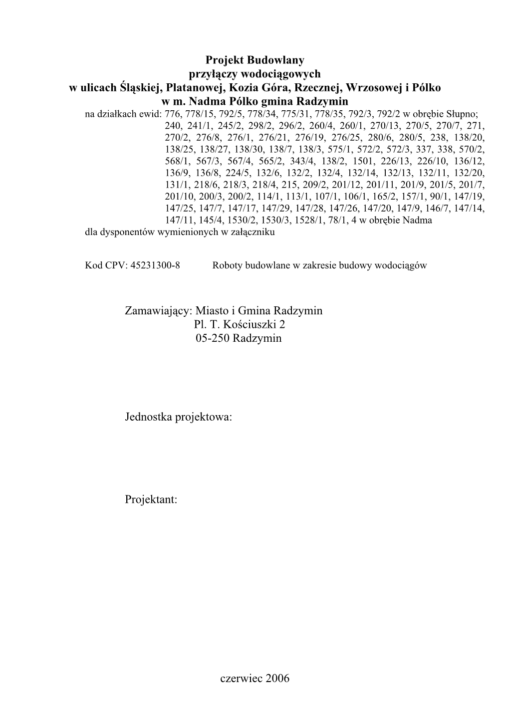 Projekt Budowlano-Wykonawczy