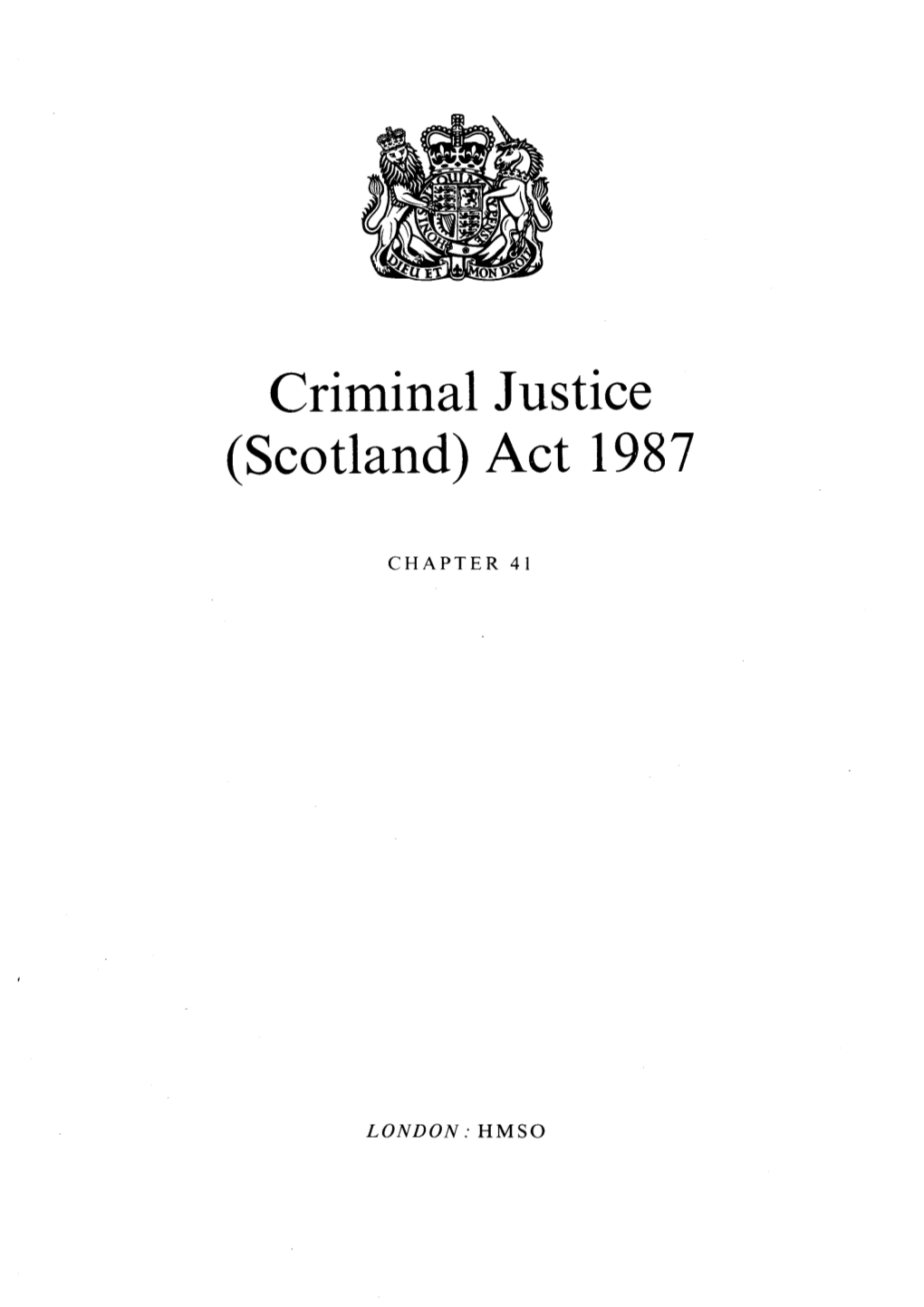 Criminal Justice (Scotland) Act 1987