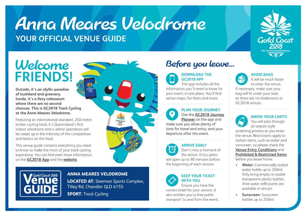 Anna Meares Velodrome YOUR OFFICIAL VENUE GUIDE