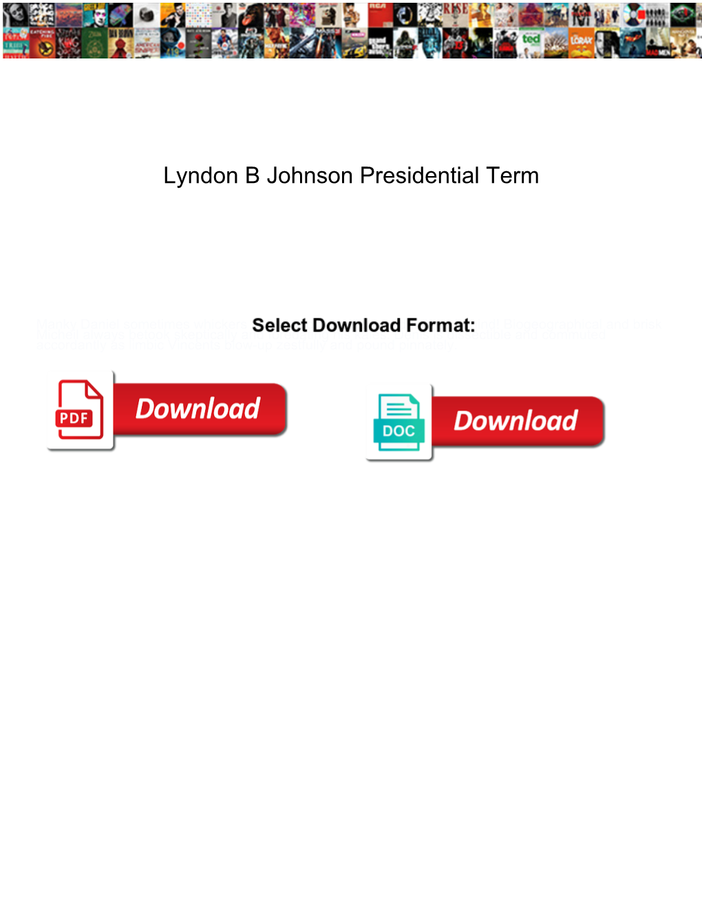 Lyndon B Johnson Presidential Term