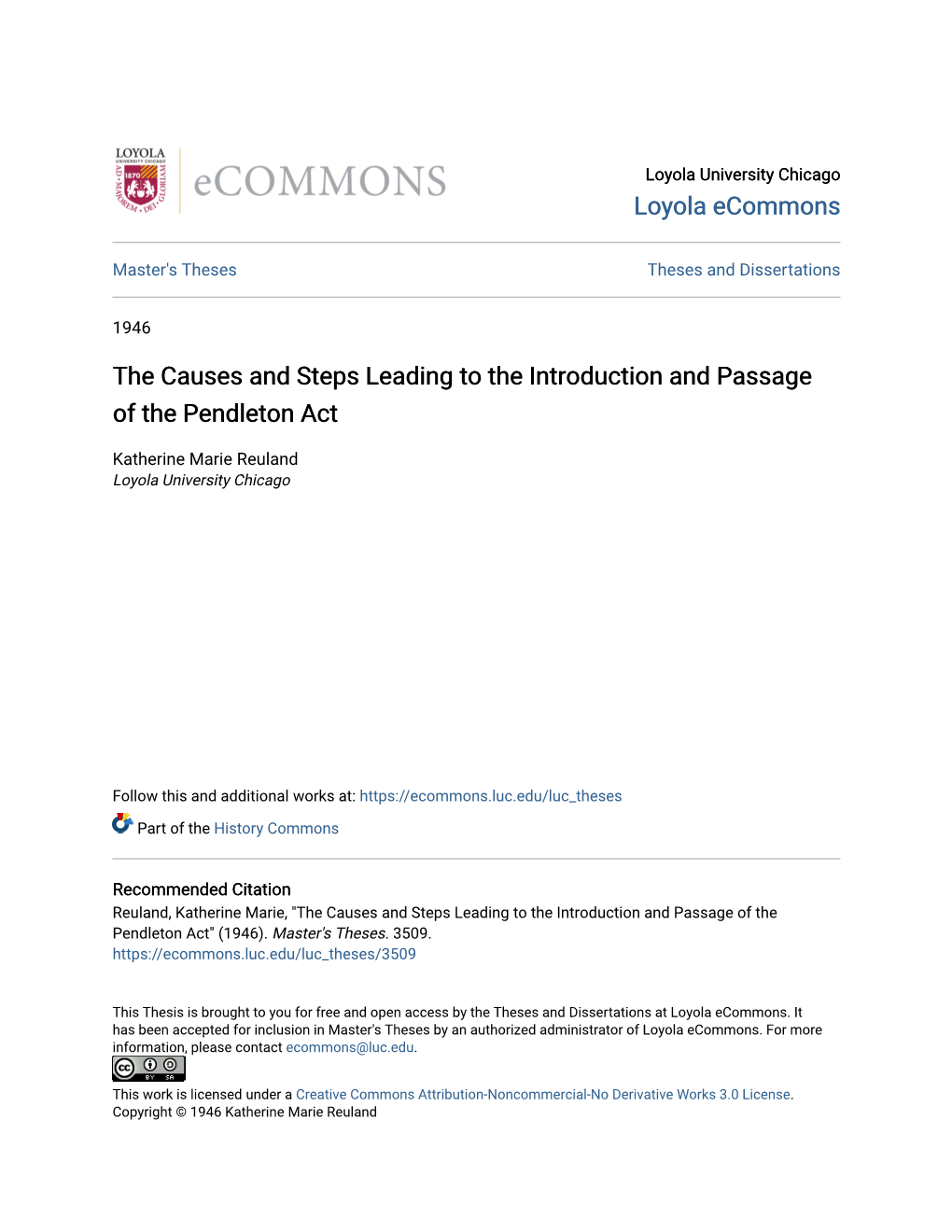 The Causes and Steps Leading to the Introduction and Passage of the Pendleton Act