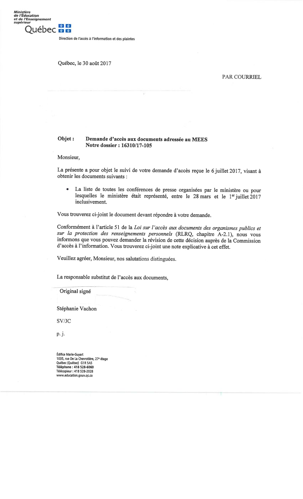 17-105 Liste Des Conférences De Presse