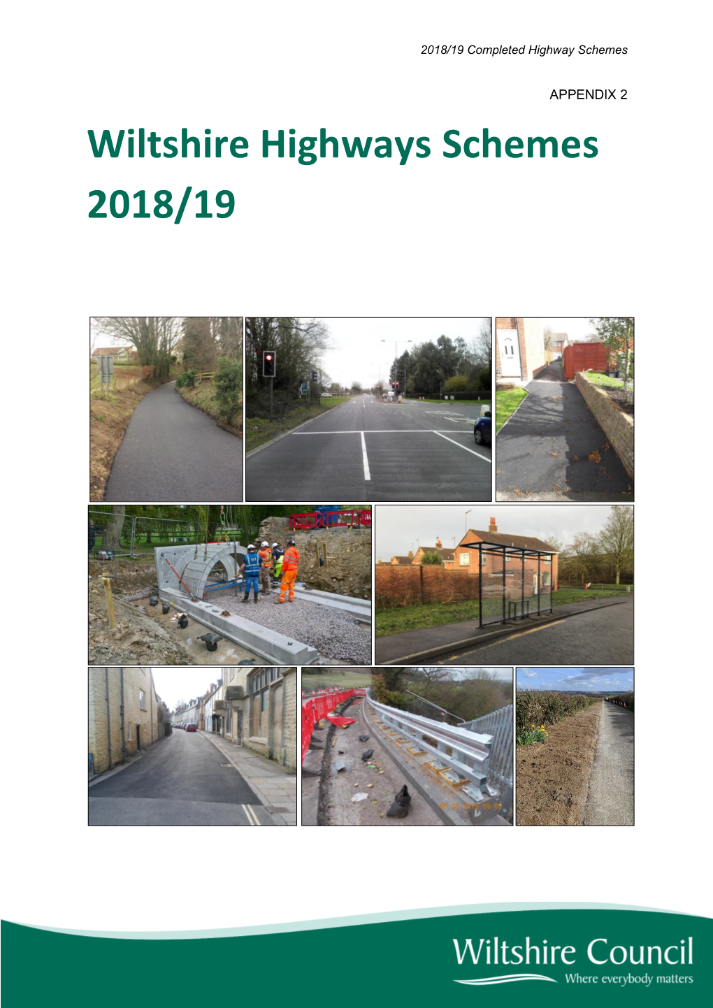 Wiltshire Highways Schemes 2018/19