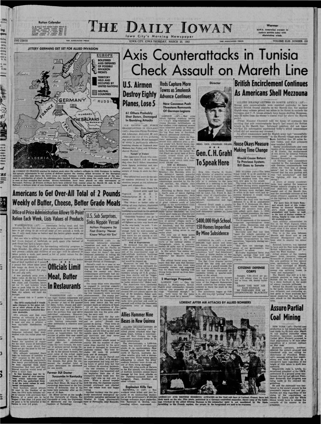 MARCH 25, 1943 VOLUME Xlm NUMBER 153