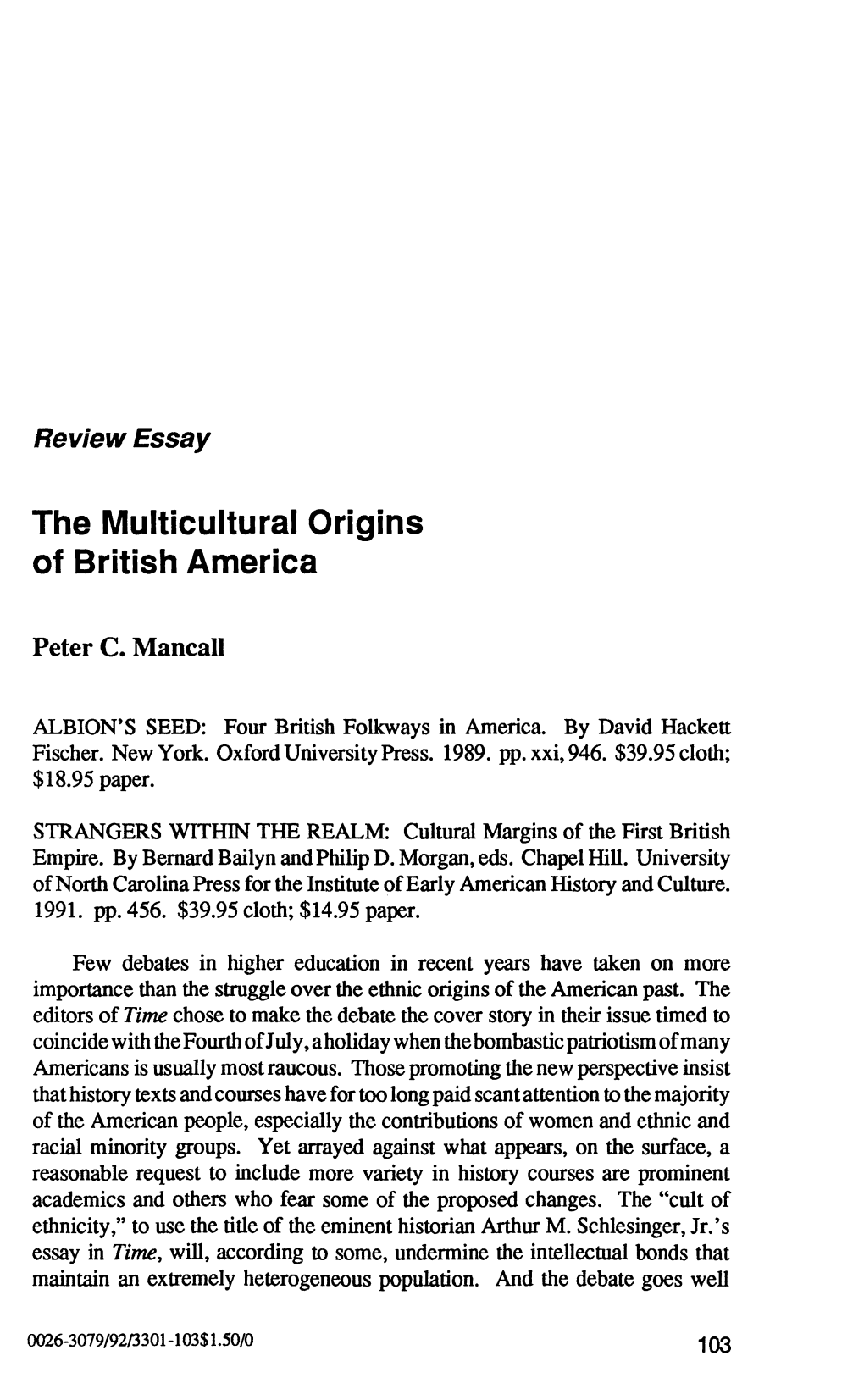 The Multicultural Origins of British America