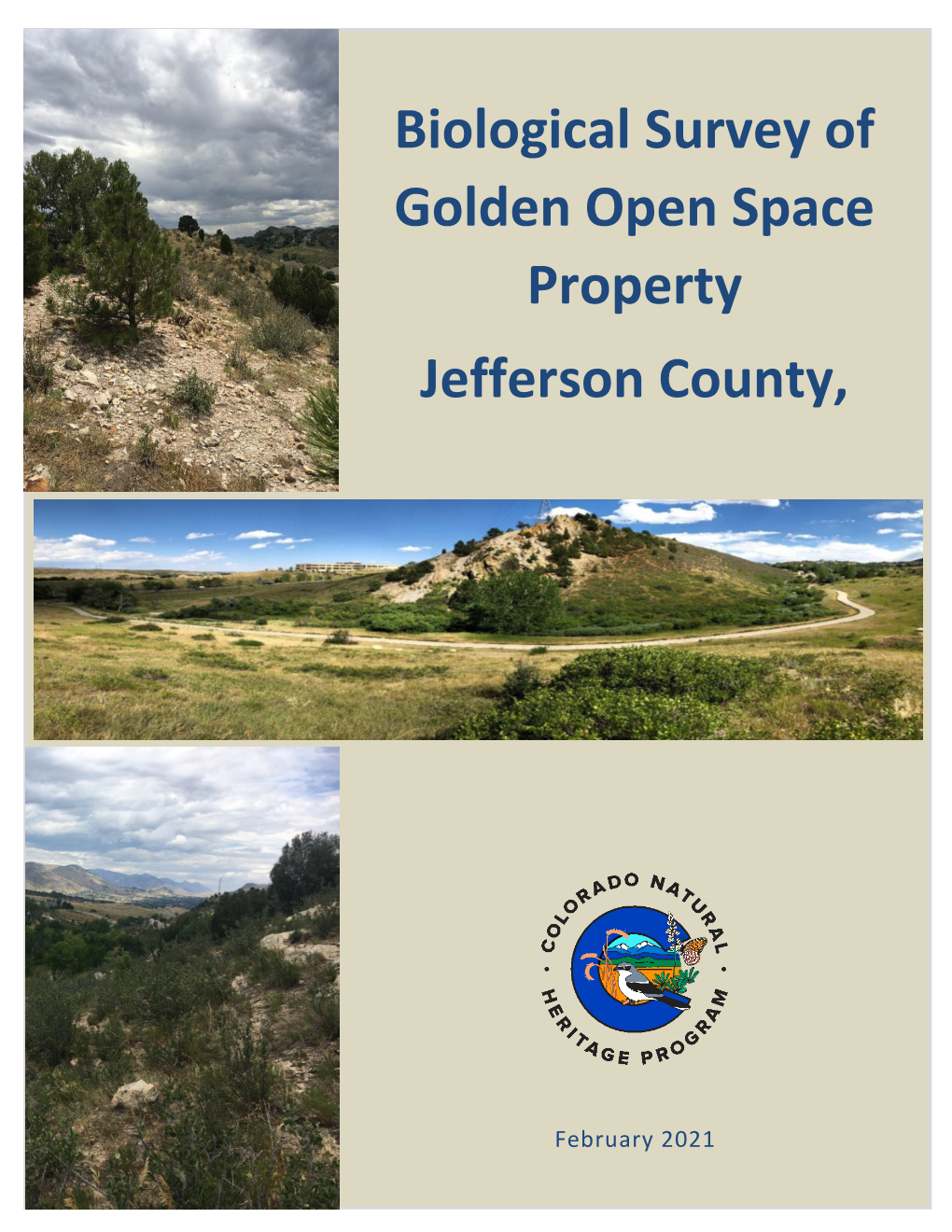 Biological Survey of Golden Open Space Property Jefferson County